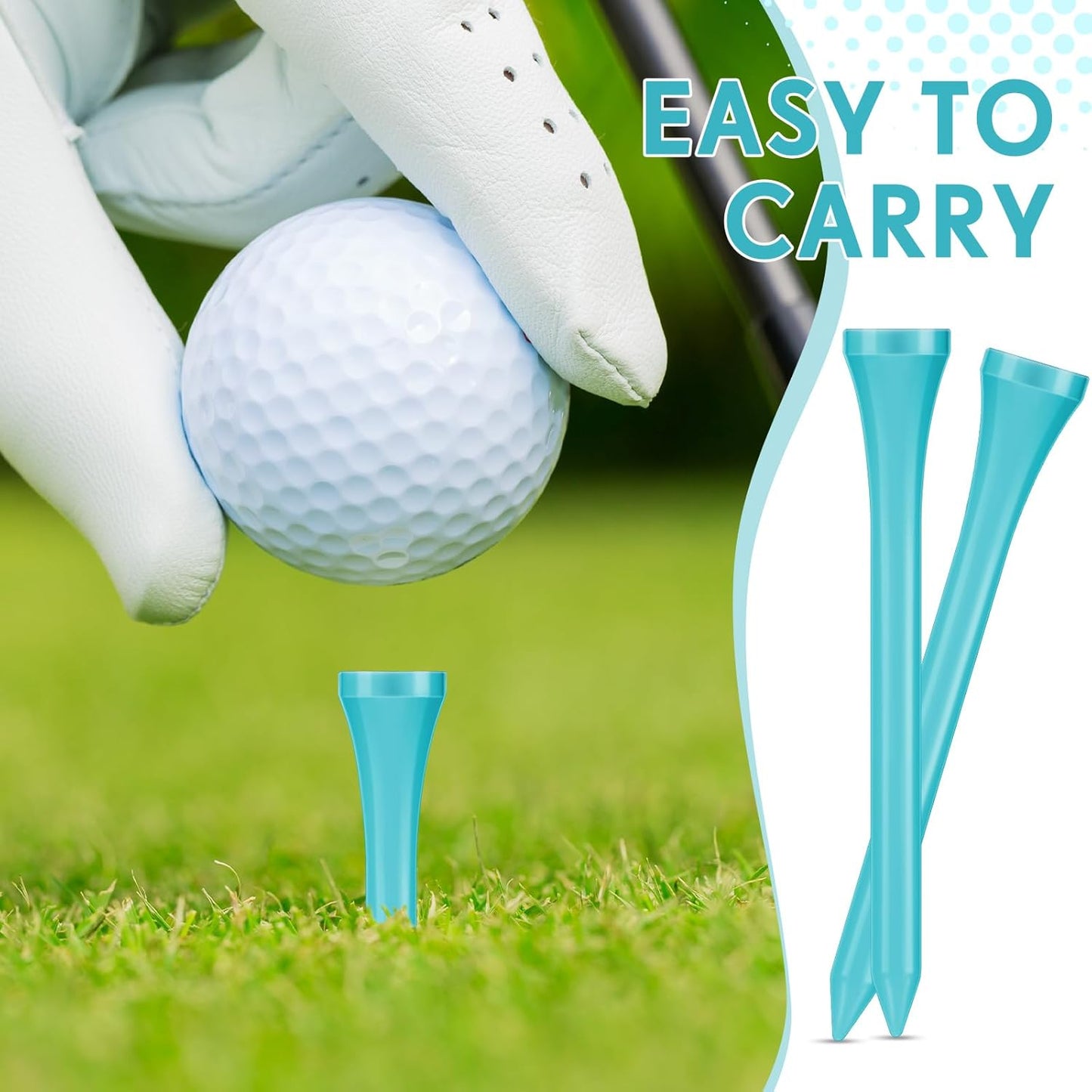 Jenaai 200 Pcs Golf Tees Bamboo Golf Tees Professional Golf Tees Bulk for Women Golf Club Accessories