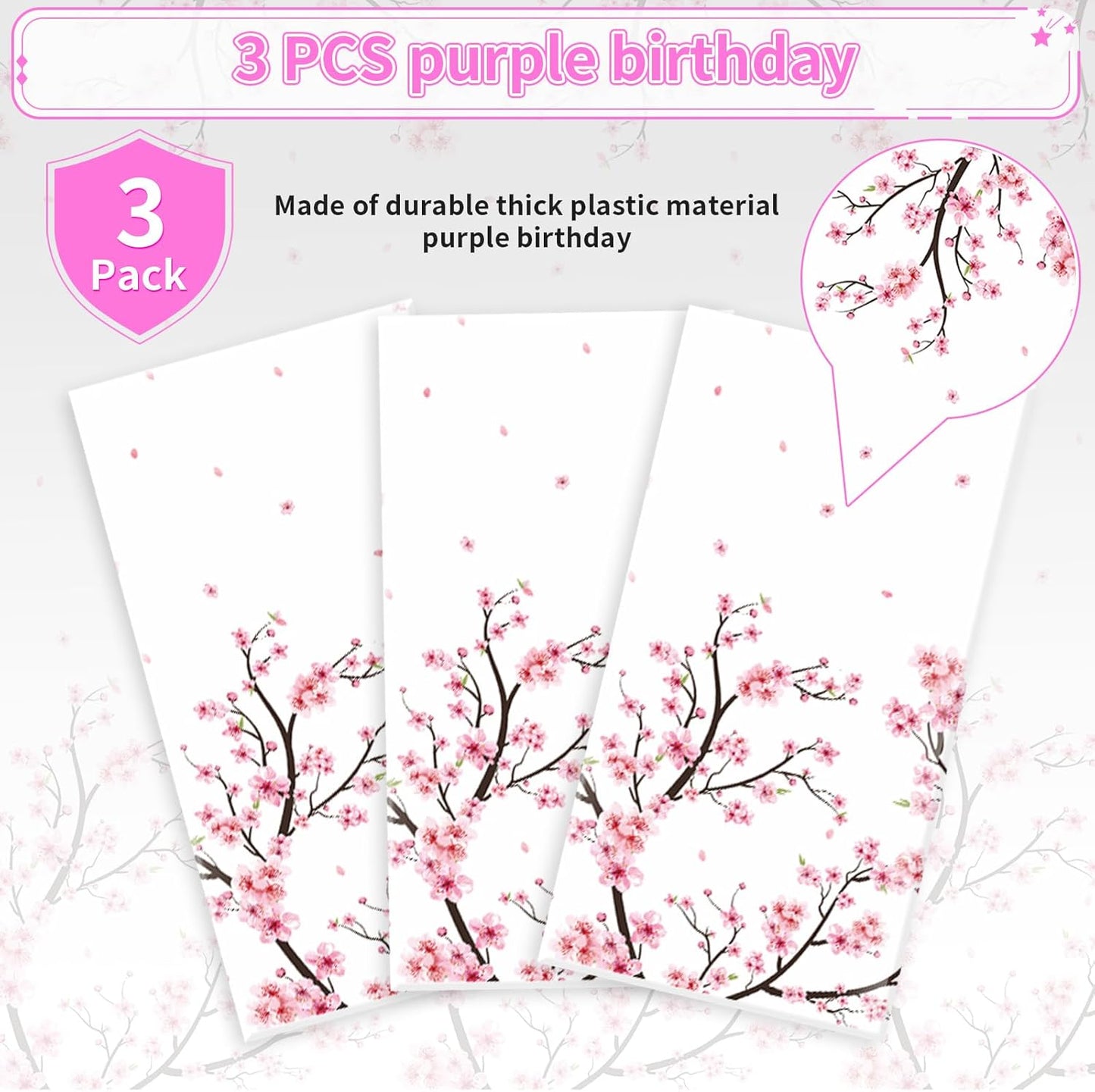 Grencian Cherry Plastic Tablecloth