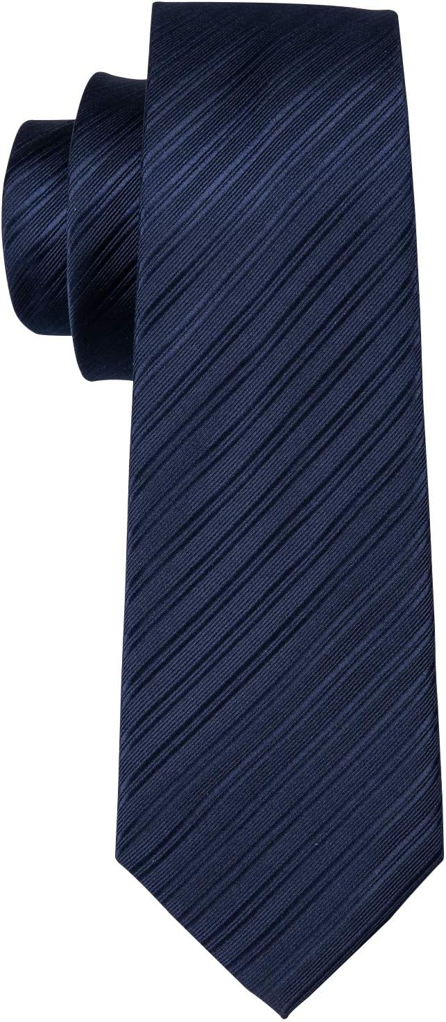 Barry.Wang Designer Classic Ties for Men Set Formal Pocket Square Cufflink Check Plaid