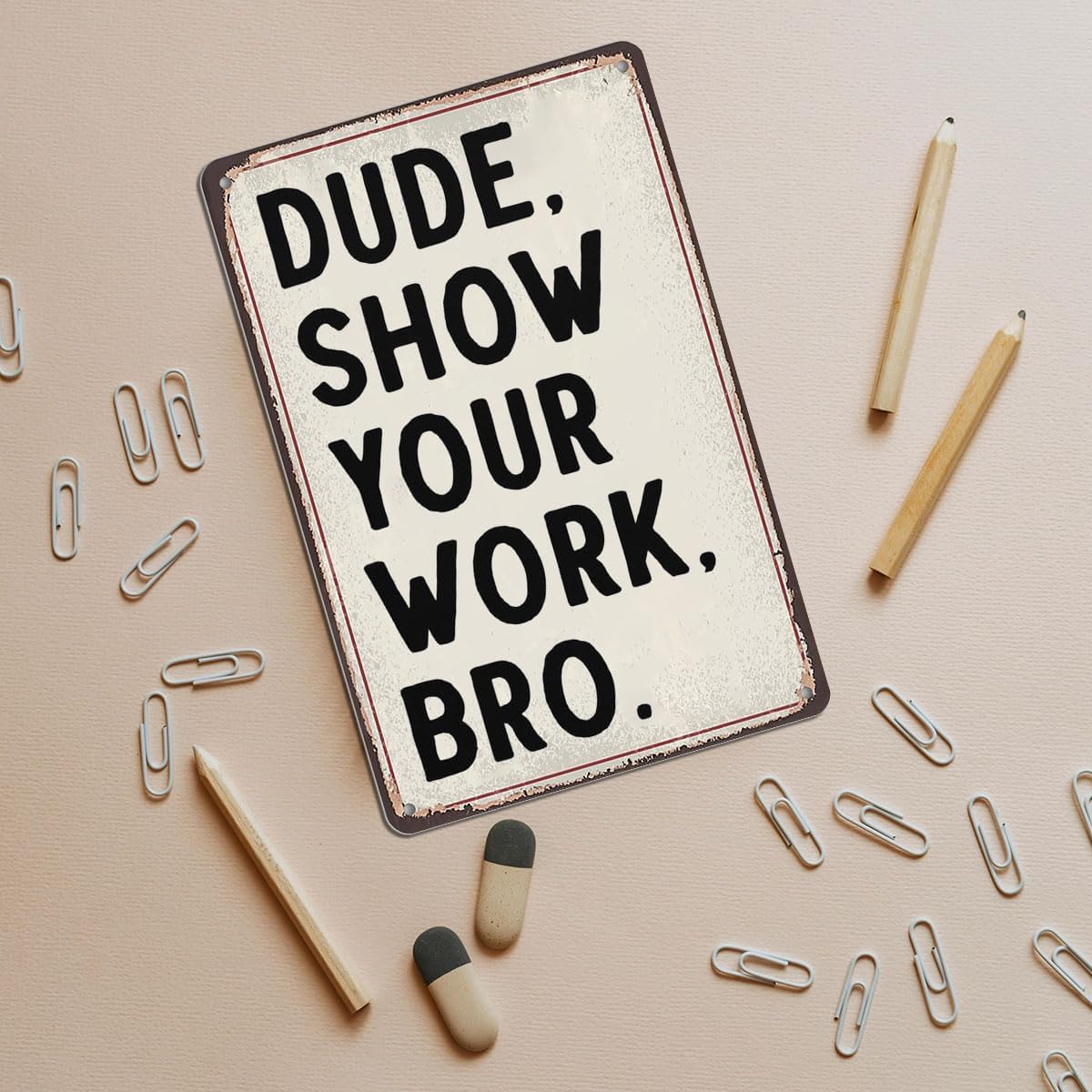 Math Teacher Gift - Funny Math Teacher Gifts, Classroom Decorations and Teacher Desk Decor, Teacher Sign for Classroom, Ideal Gifts for Math Teachers, 8x12 Inch Tin Sign