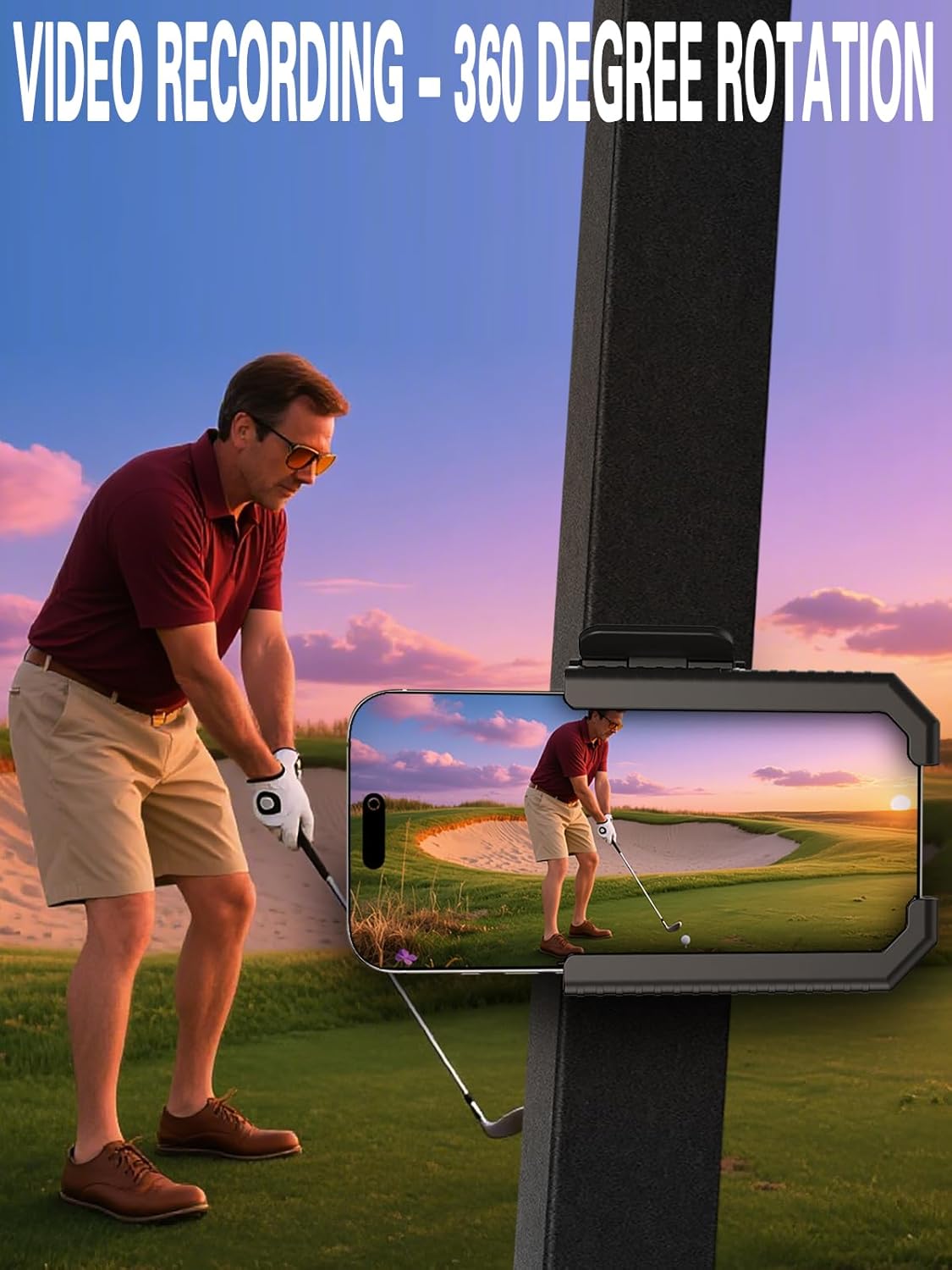 Magnetic Golf Cart Phone Holder-Cell Phones Mount with Neodymium N52 Magnets-Golf Cart Accessories Fit Big Phones and Thick Phone Stand-Golf Essentials Gift for Friend Men Women