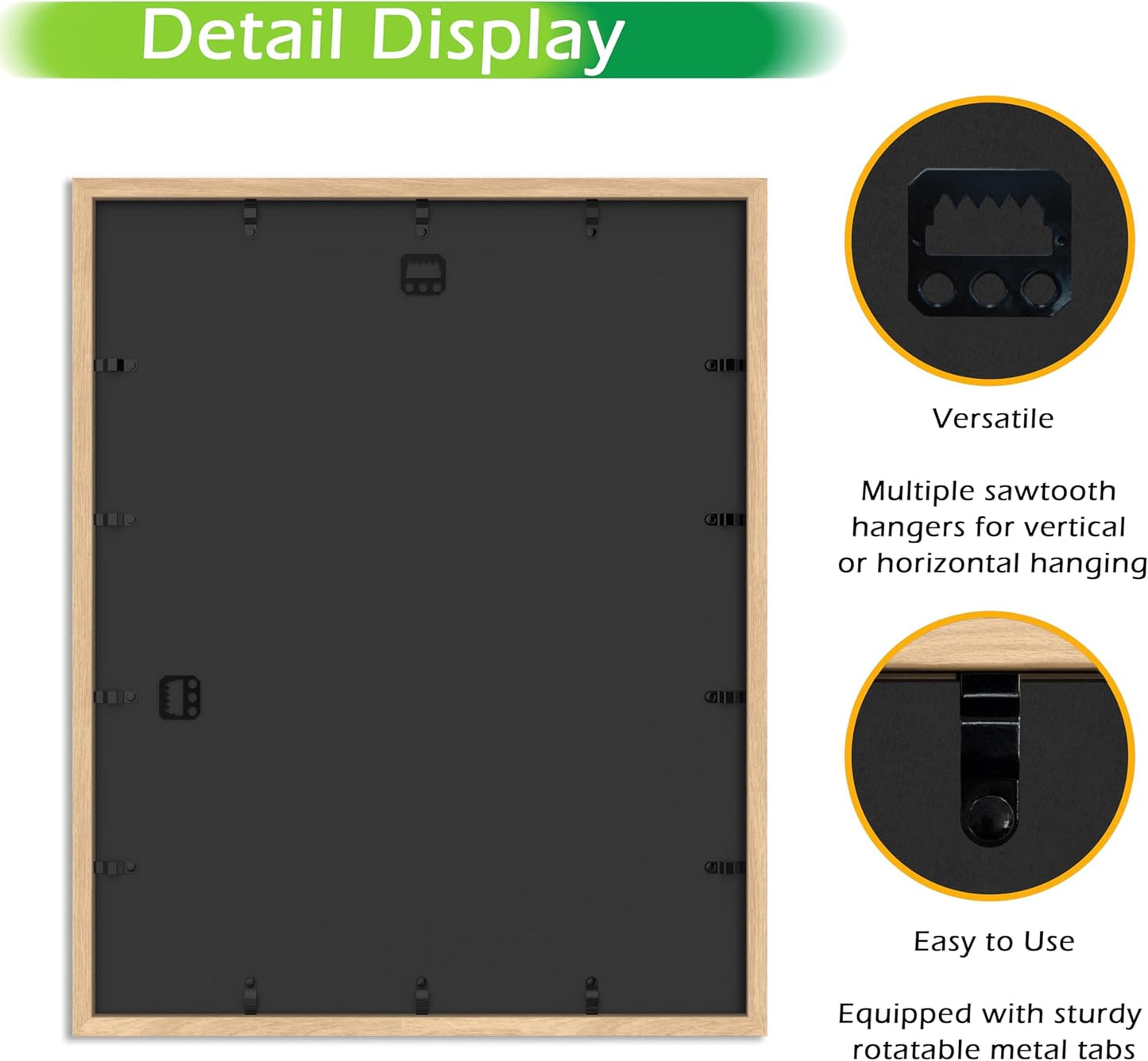 FrameWorks 16" x 20" Original Natural Oak Wooden Shadow Box Frame – Soft Felt Back, Tempered Glass, and Included Elegant White Ball Push Pins
