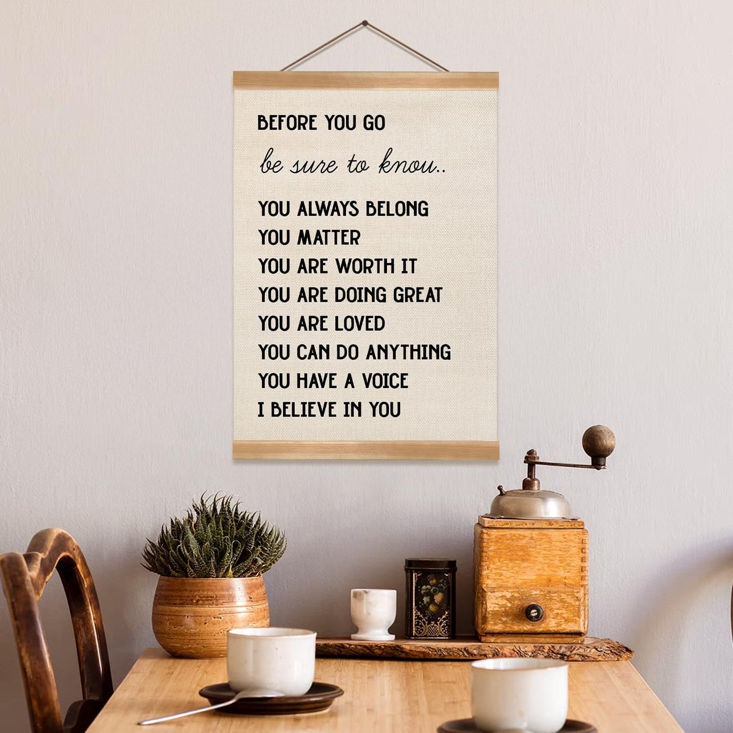 ZTGDA Inspirational Quote Hanging Wall Decor Poster, Before You Go Be Sure to Know Poster, Positive Affirmation Wall Art Decor for Kids Room Classroom Home Office
