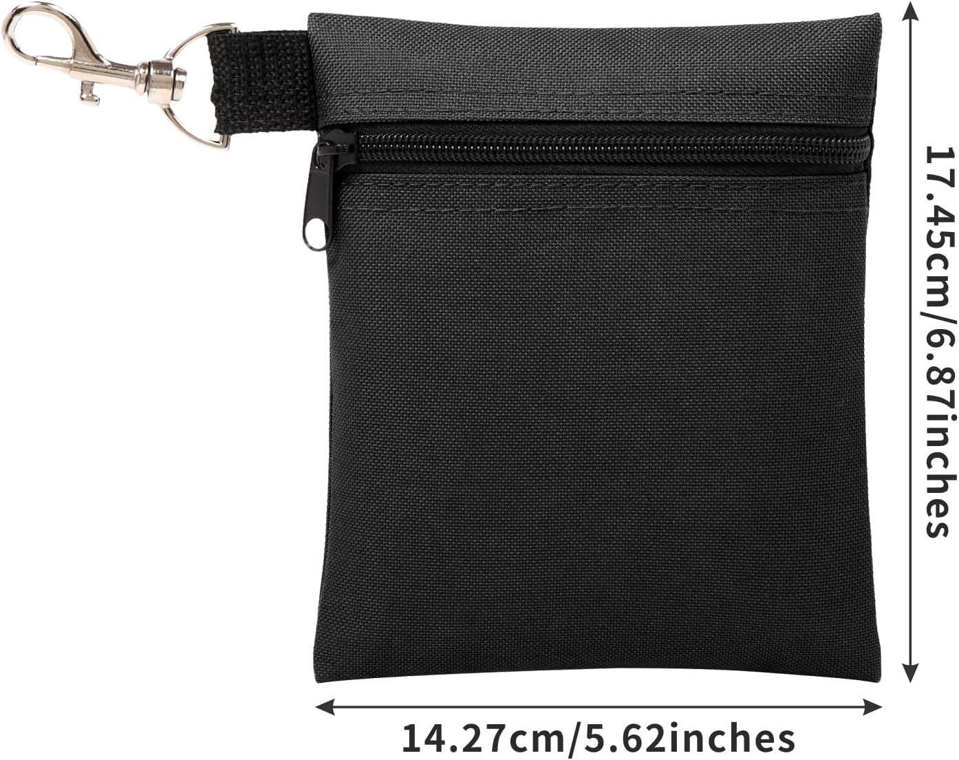 BuyAgain Golf Tee Pouch, 5.62 X 6.87 Inch Professional Zipper Golf Tee/Ball Pouch Bag with Metal Lobster Claw Clip
