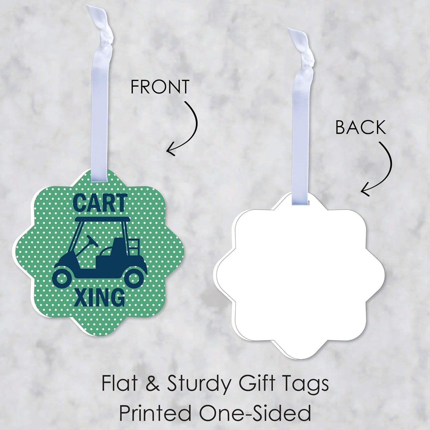 Big Dot of Happiness Par-Tee Time - Golf - Assorted Hanging Birthday or Retirement Party Favor Tags - Gift Tag Toppers - Set of 12