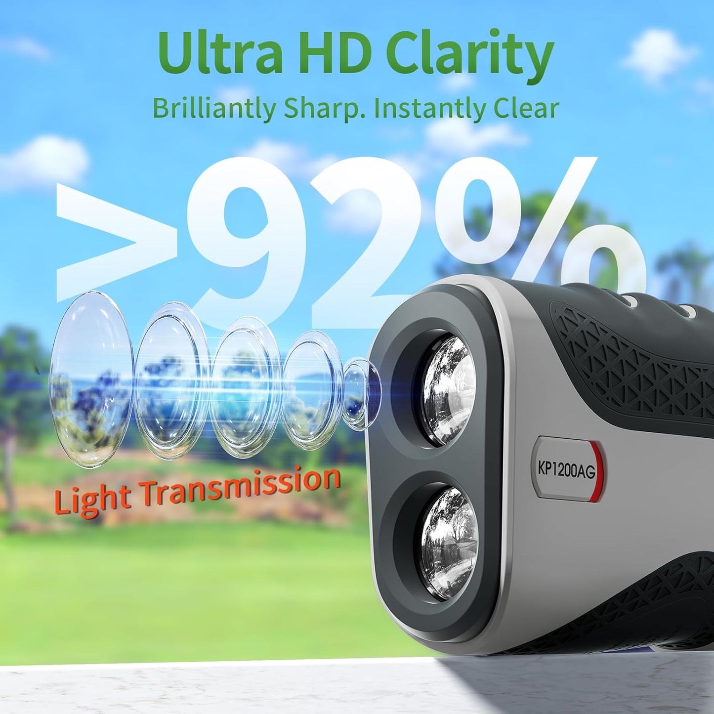 JUANGU Golf Rangefinder with Slope Switch & Magnetic Mount | Highly Accurate ±1 Yard Laser Range Finder for Golf & Hunting | 1200 Yards | 7X Magnification | IP54 Waterproof