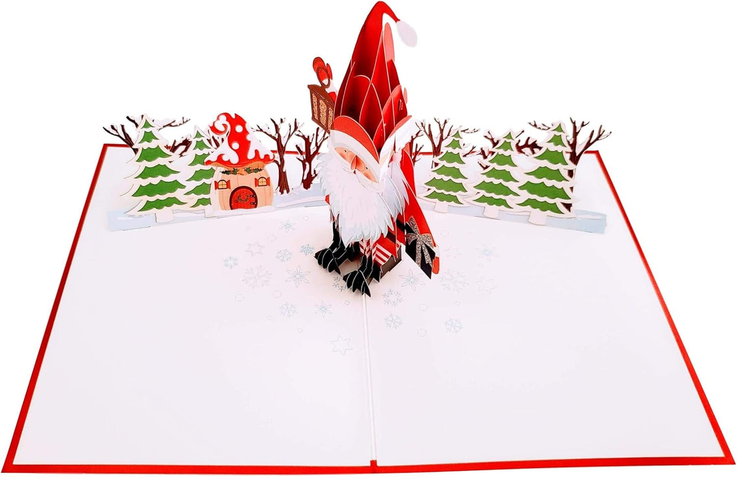 iGifts And Cards Santa’s Lantern of Joy 3D Pop-Up Christmas Card – Merry Holiday Greeting & Festive Centerpiece Gift for Family, Friends & Teachers – 6x8 with Envelope