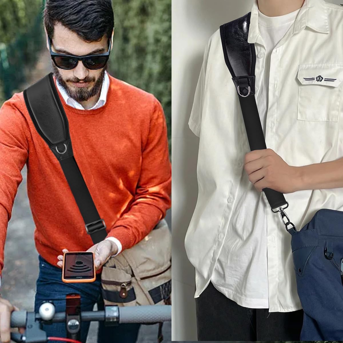 ZINZ Fixed Pad Bag Strap 60 inch Belt with Cushion Breathable Pad,Durable Strap with Double Adjustable Buckle and Metal Hooks