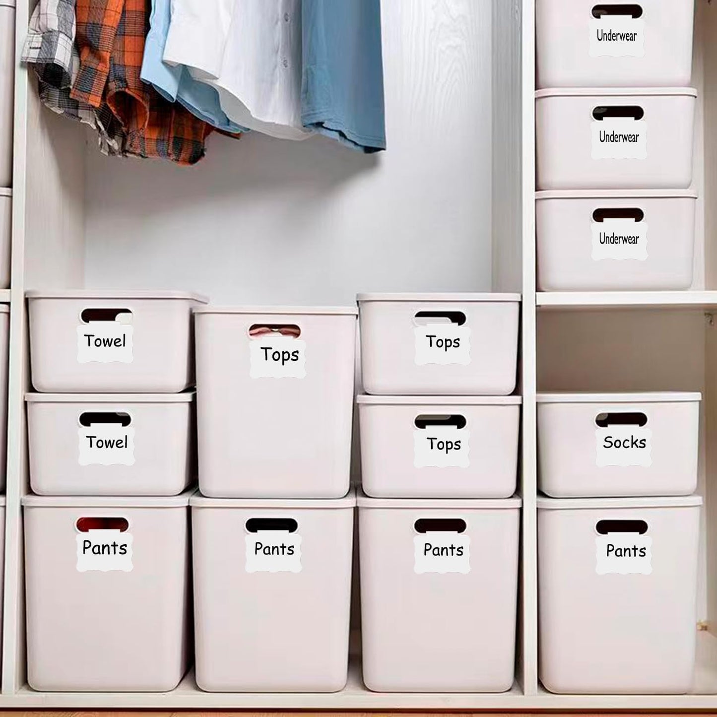 Reusable Erasable Basket Label Clips - 12 White PVC Basket Clip Tags with 2 Black Chalk Pens | Commercial-Grade Reusable Bin Labels for Warehouse/Home Organization