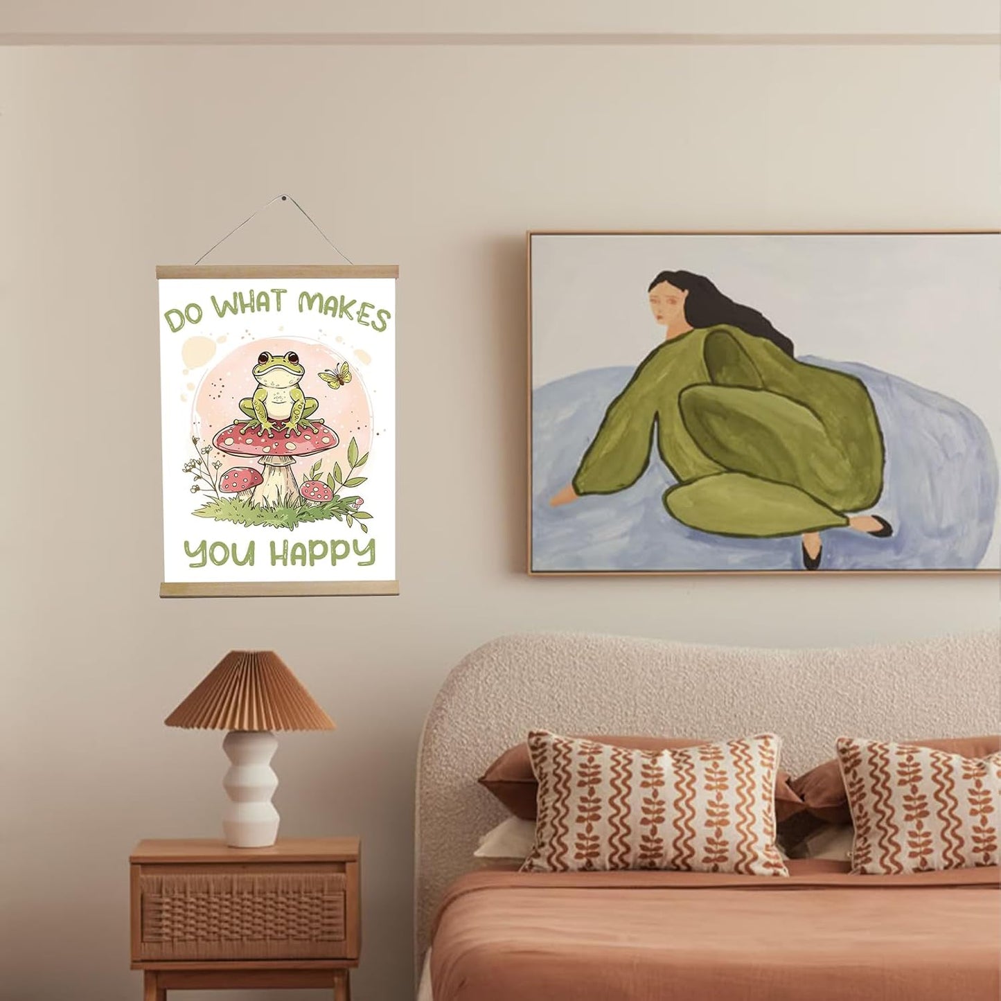 Funny Mushroom Decor Frog Decor Do What Makes You Happy Sign - Forest Decor House Bedroom, Kitchen, Bathroom,Wall Decor Aesthetic 12x16 Inch