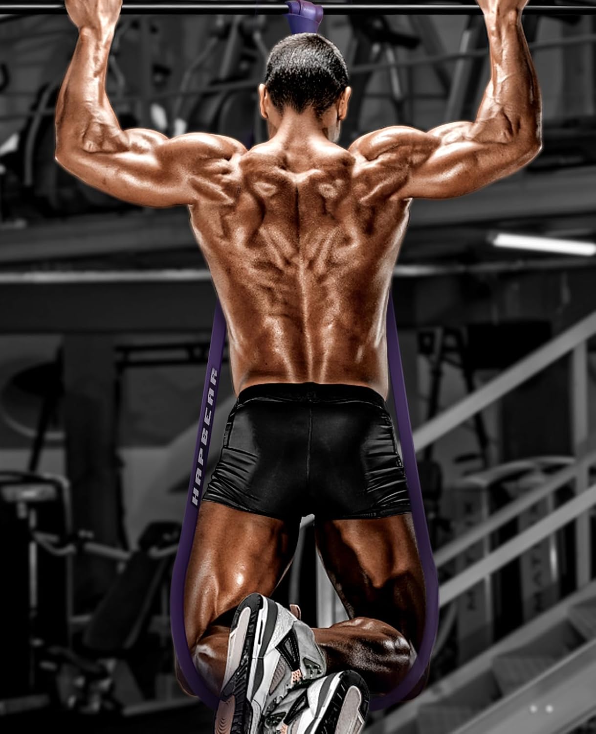 HAPBEAR Pull Up Assistance Bands Set of 5 - Resistance Bands for Working Out, Stretching, Physical Therapy, Muscle Training