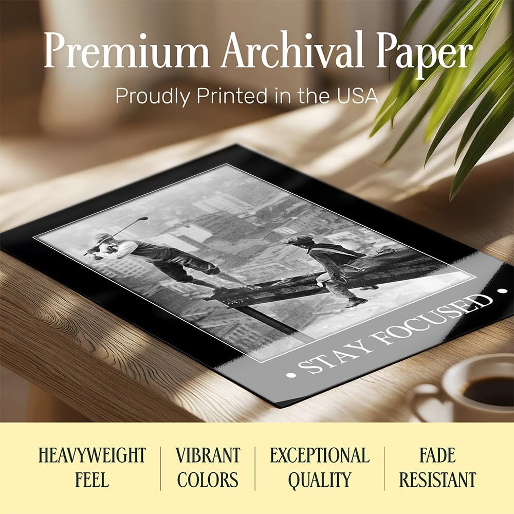 Vintage Golf Wall Art LARGE 11x14 FRAMED - Inspirational Motivational Poster - Man cave, Game Room, Home Office Decor - positive Quotes, Funny Sayings - Masculine Wall Art Photo Print, Personal Growth