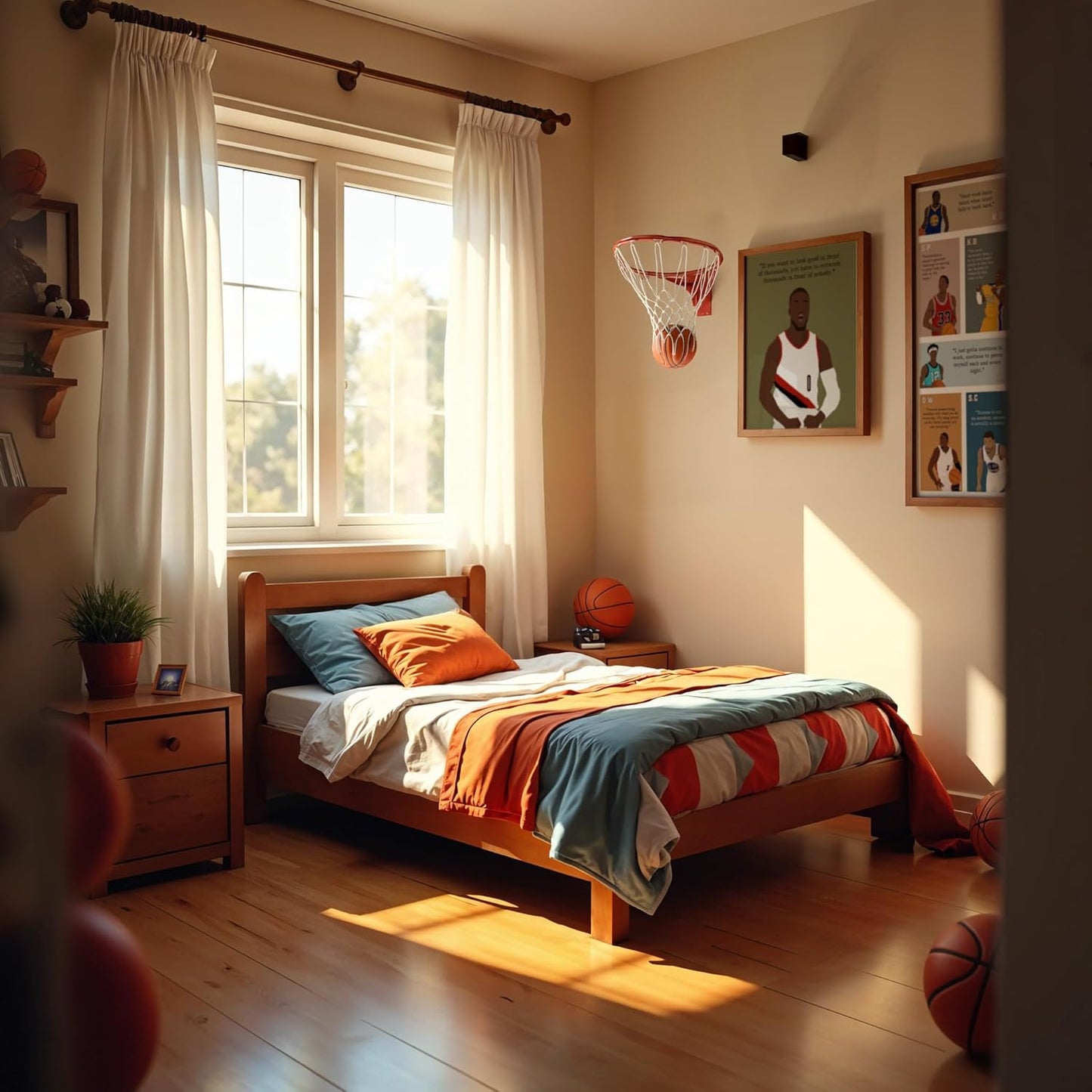 LOLUIS Motivational Basketball Superstar Hand-Drawn Artwork Sport Quote Wall Art Decorations (Unframed 8"x10", Basketball Player 5)