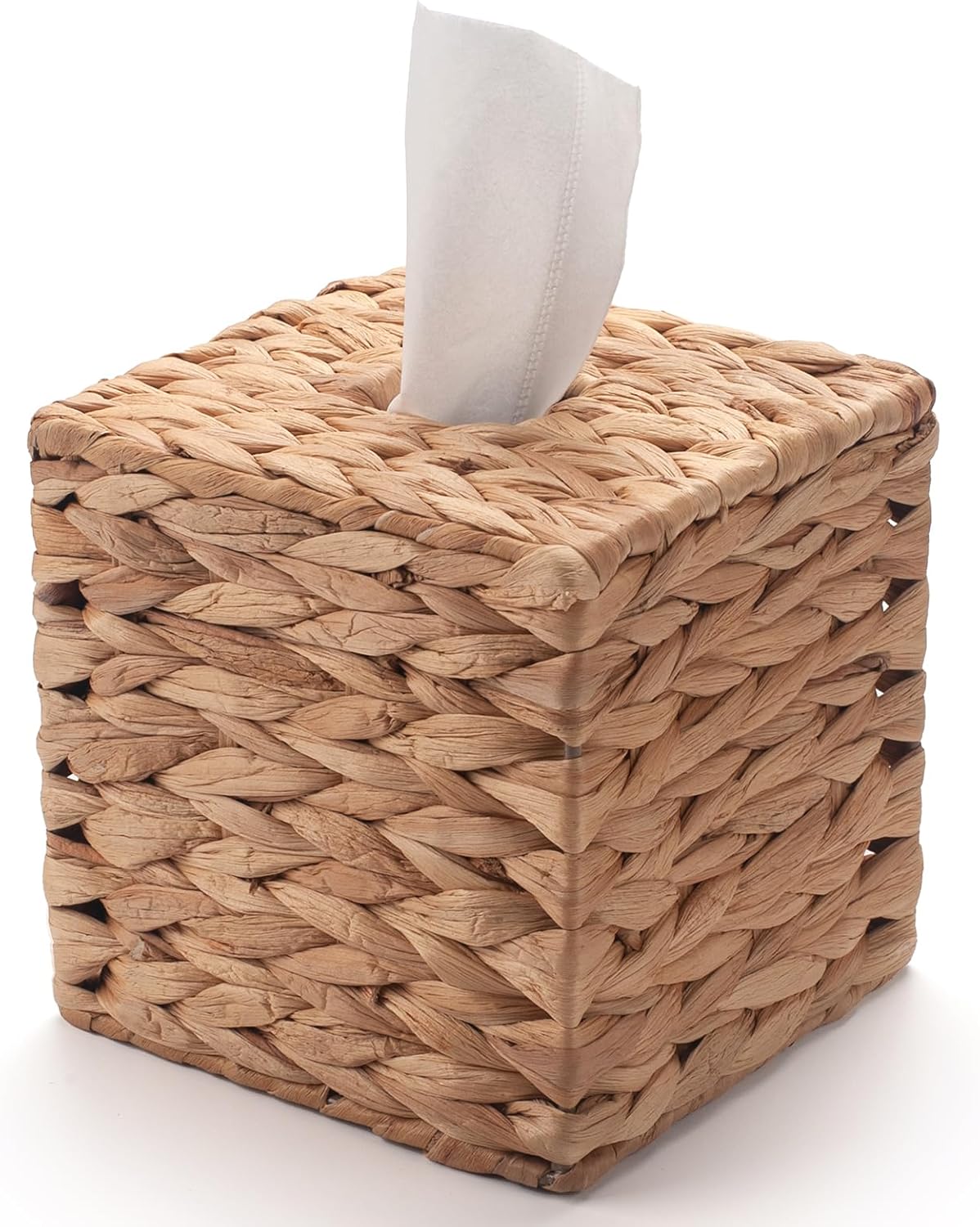Tissue Box Cover Square, Rattan Tissue Box Holder -Boho Decorative Woven Facial Tissue Holder on Table and Bathroom by YANGQIHOME, 5.9" L x 5.9" W x 5.9" H
