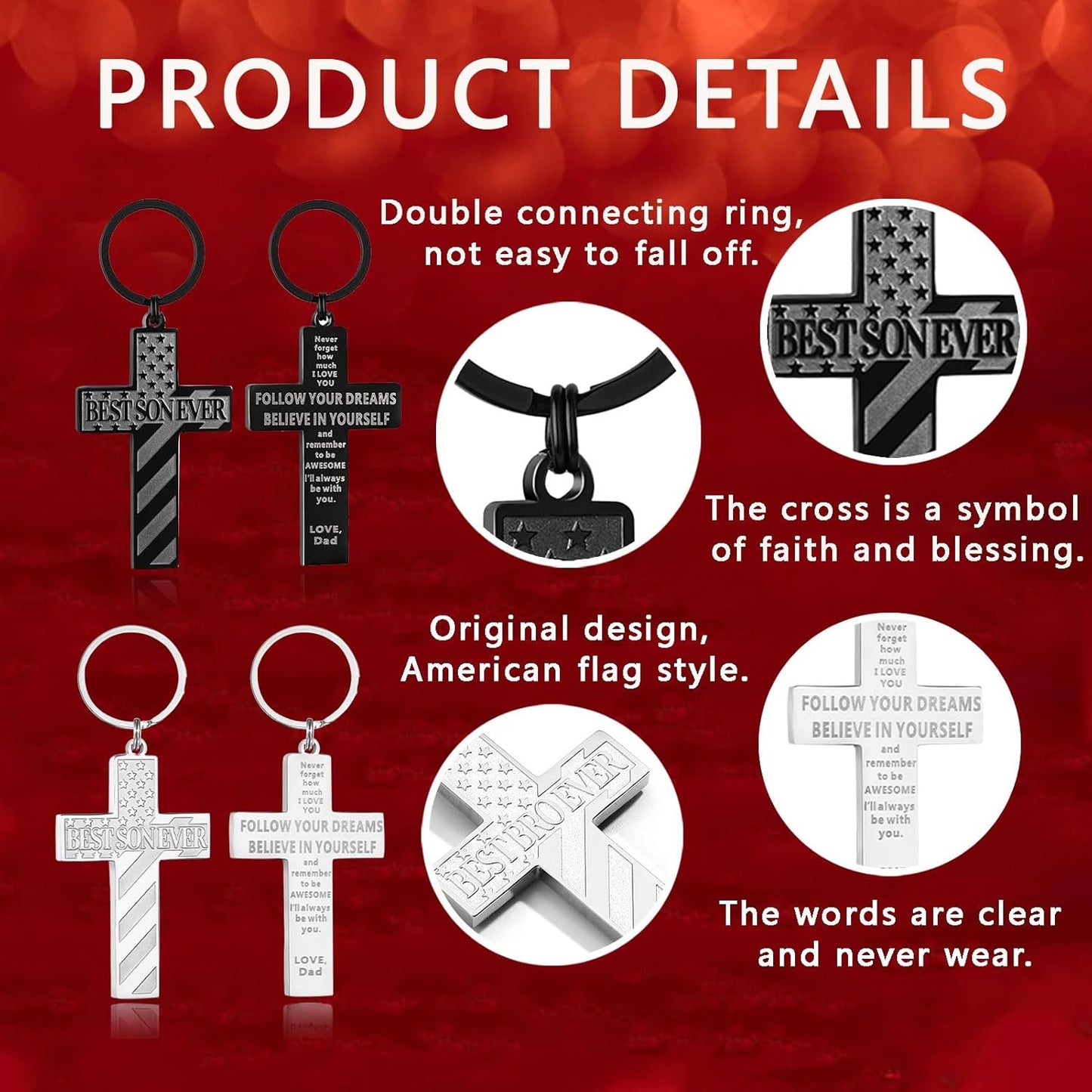 Football/Baseball/Soccer/Basketball Cross Keychains for Men First Communion Baptism Confirmation,Mens Gifts