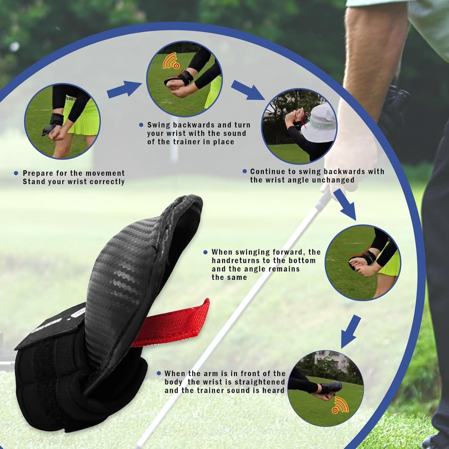 Golf Wrist Training Aid, Golf Wrist Trainer, Swing Training Aid, Wrist Golf Training Equipment, Swing Trainer, Chipping Wristband for Club Golf Beginners Better Impact Position
