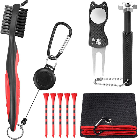 VINTEAM Golf Club Brush Cleaning Kit, Golf Towel, Golf Club Accessories
