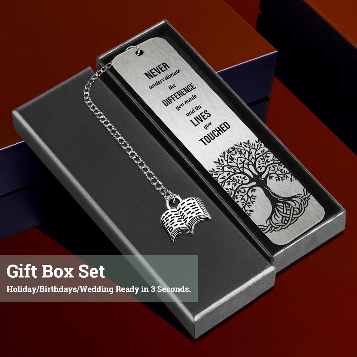 Bookmarks for Women, Metal Bookmark Gifts with Inspirational Quotes, Stainless Steel Book Marks Graduation, Retirement, Teacher Appreciation Gift for Her Him