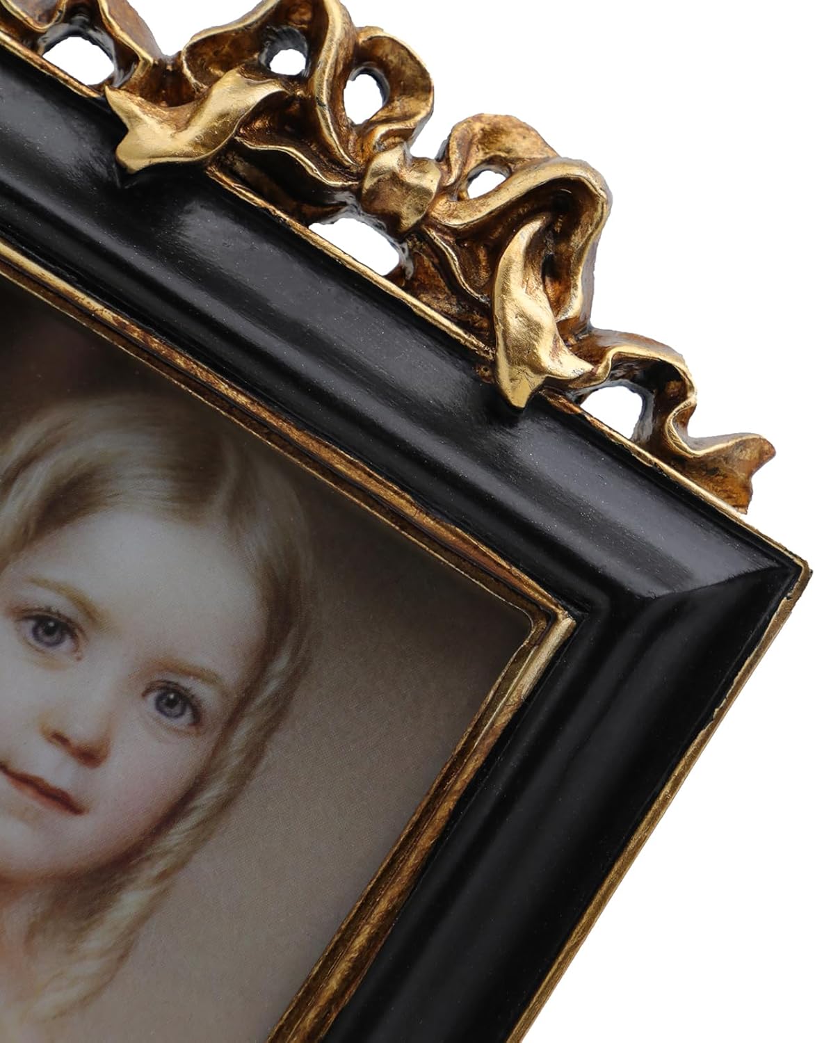 SYLVIA'S SHOP 3x3 Small Vintage Picture Frame, Mini Antique Ornate Square Photo Frame, for Tabletop and Wall Display, Retro Home Decor, Photo Gallery Art, Black and Gold