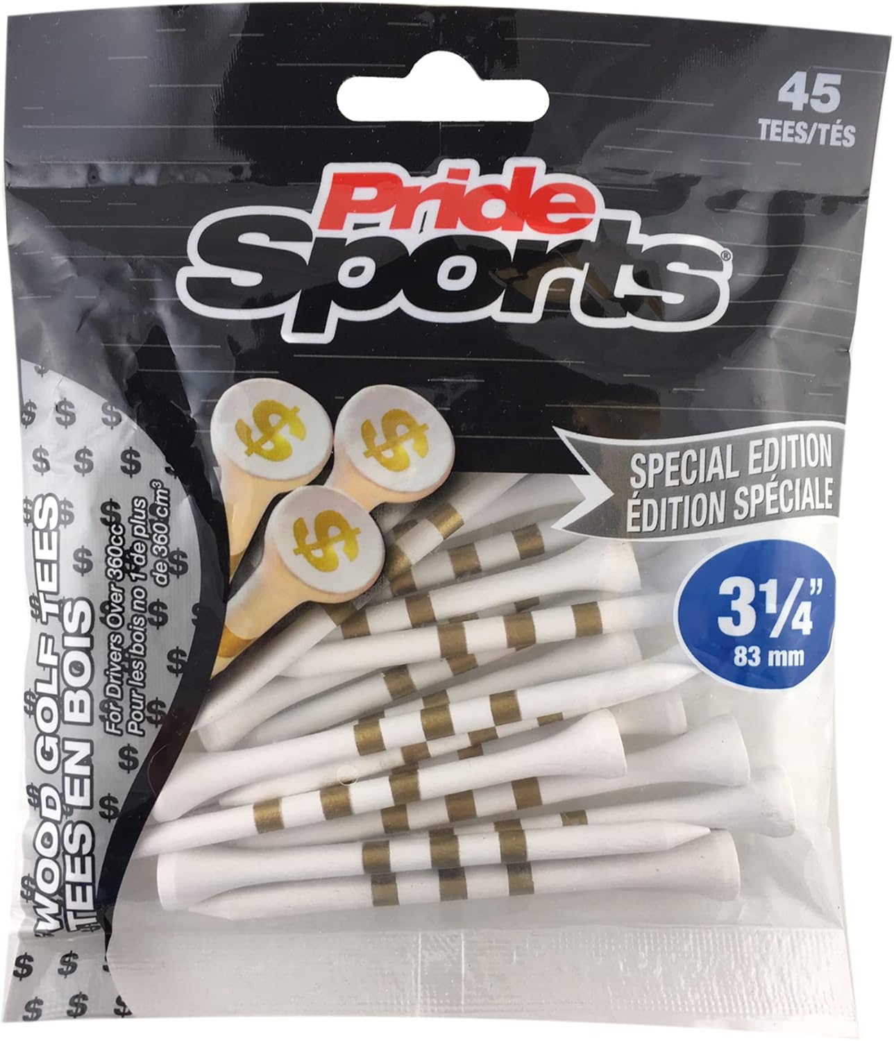 PrideSports 3-1/4" Money Tees, White, (PS31445M)
