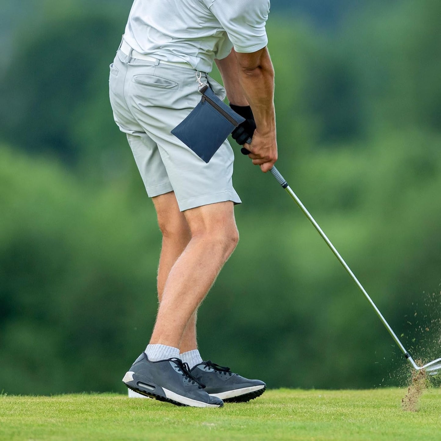 PATIKIL Golf Tee Pouch, Zipper Golf Ball Bag with Metal Lobster Claw Clip for Men Women Valuables Holder