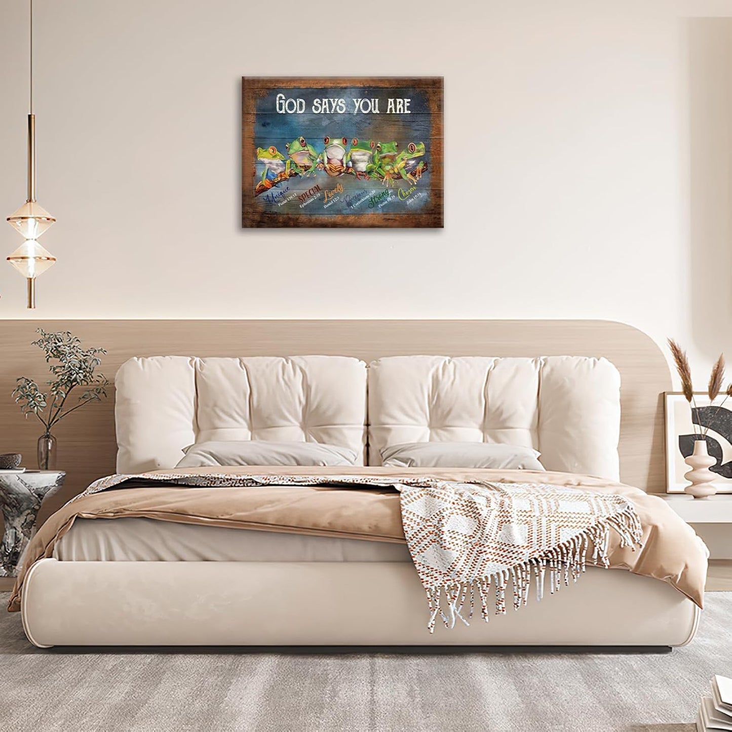 Frog Wall Art, Frogs Pictures Wall Decor God Says You Are Canvas Prints Framed Artwork Paintings Home Office Decorations For Bathroom Bedroom Living Room Kitchen 24l X 16w