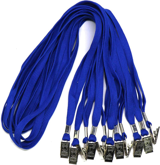 Ollain Badge Lanyards Neck Bulk Cruise Lanyards Lanyard with Clip for ID Card Name Tags Badge Holders (Blue, 100 Pack)