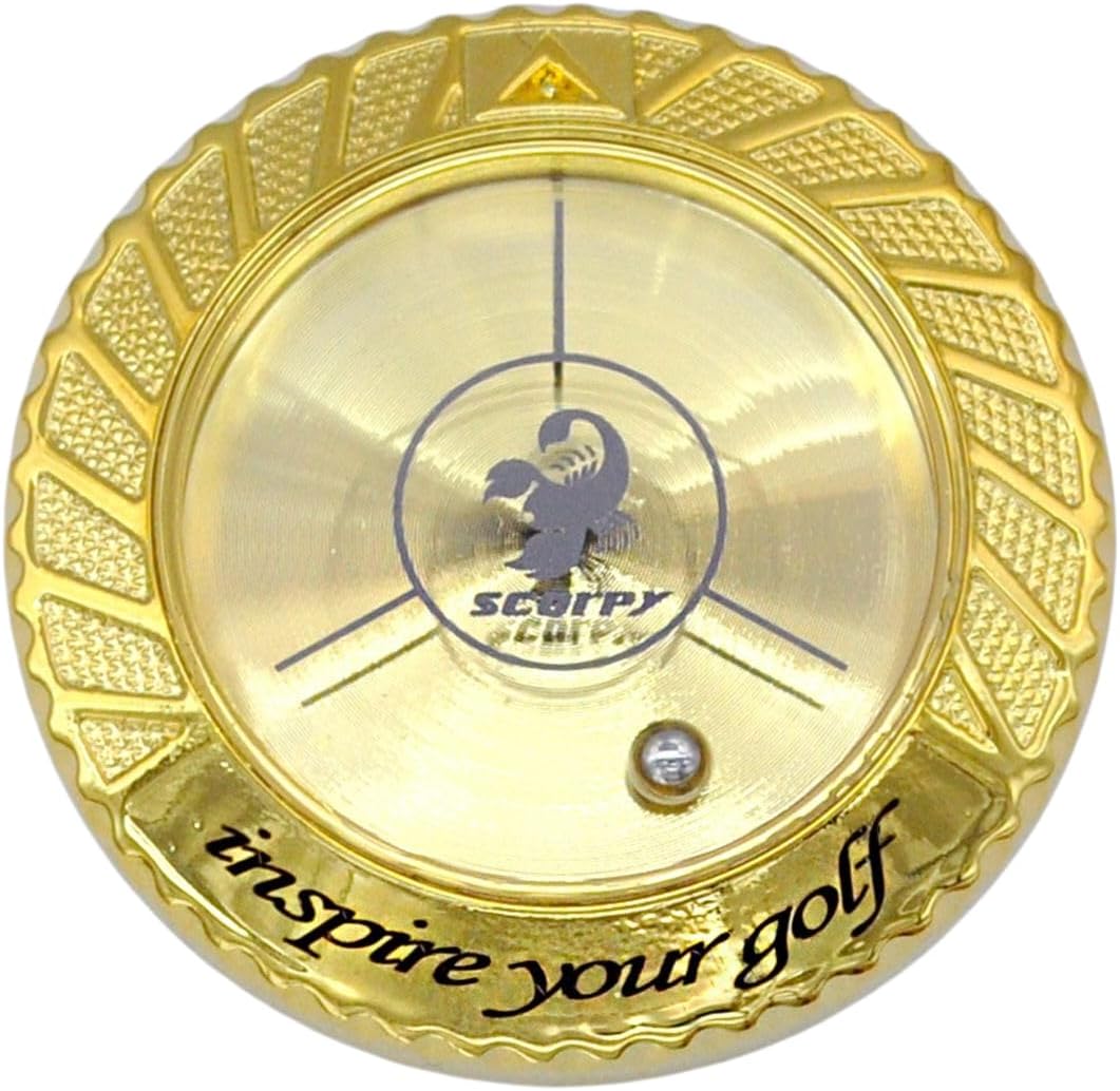 scorpy Golf Level Ball Marker with Metal Bead and Hat Clip, High Precision Putting Green Reading Aid Golf Accessories, Precision Alignment Tool for Perfect Putts