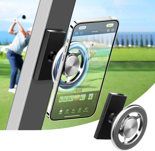 Mixsuper Golf Cart Phone Holder for Iphone 16 Pro Max 15 14 13 All Smartphones, 20× N54 Strong Magnetism Phone Holder for Golf Cart Fit the Ezgo, Club Car, Yamaha, 360 ° Rotation Golf Cart Phone Mount