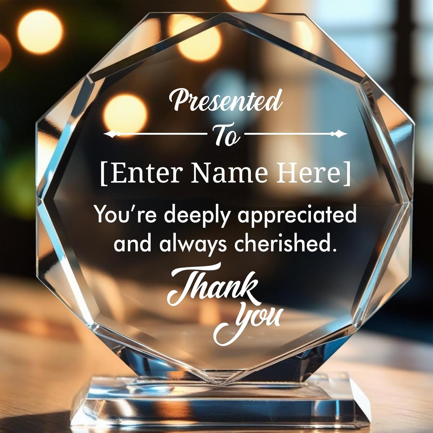 Personalized Crystal Trophy Award – Custom Awards and Trophies for Employees, Coworkers, Boss – Retirement, Farewell, Appreciation, Recognition Gifts – Custom Plaques