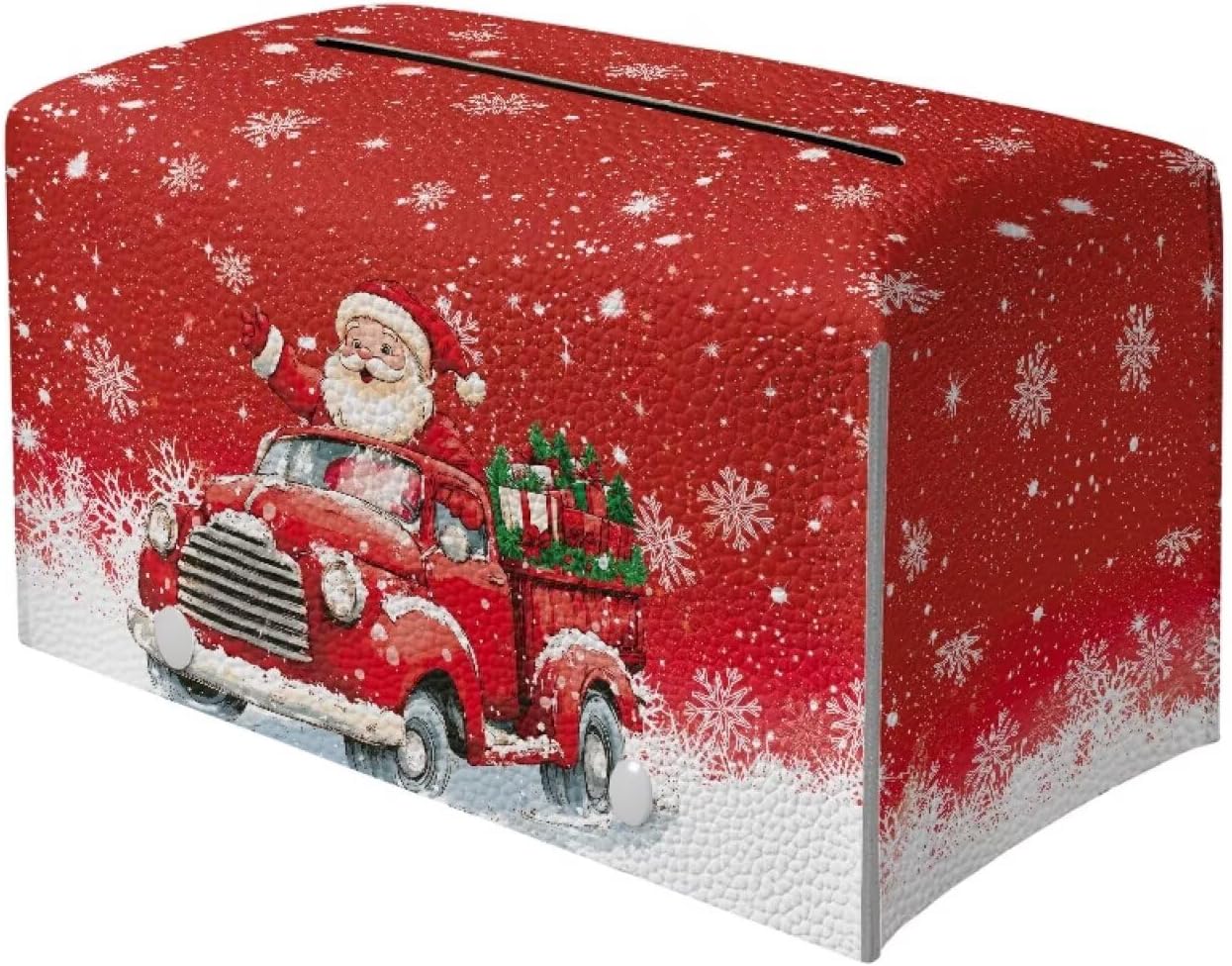 Christmas Truck Tissue Box Cover - Rectangle Modern Home Decor for Home, Bathroom, Kitchen, Kids Room