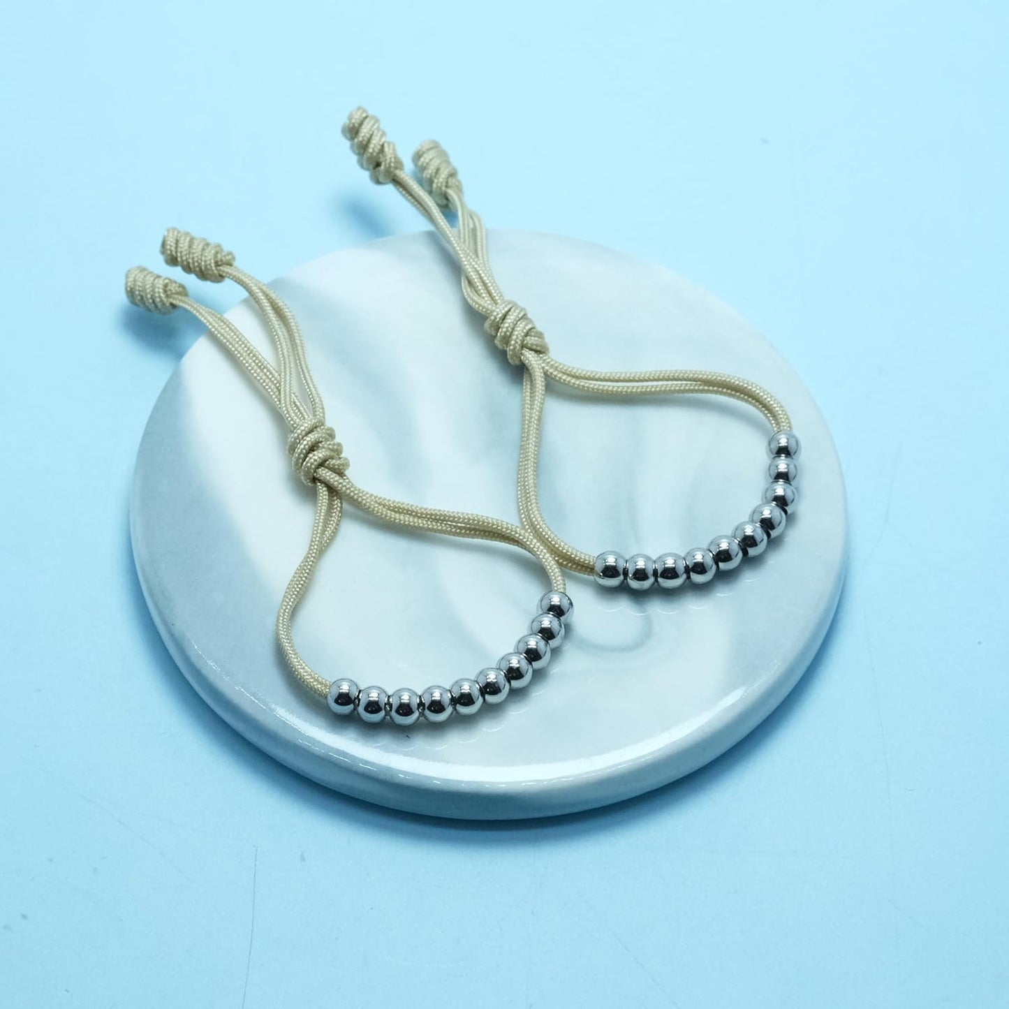 LAMIBEE Pack of 2 Golf Glove Bead Stroke Counter, 10 Stainless Steel Beads Score Counter for Gloves, Stroke Count Resizable Easy to Adjust Golf Round Scoring Tracker Accessory