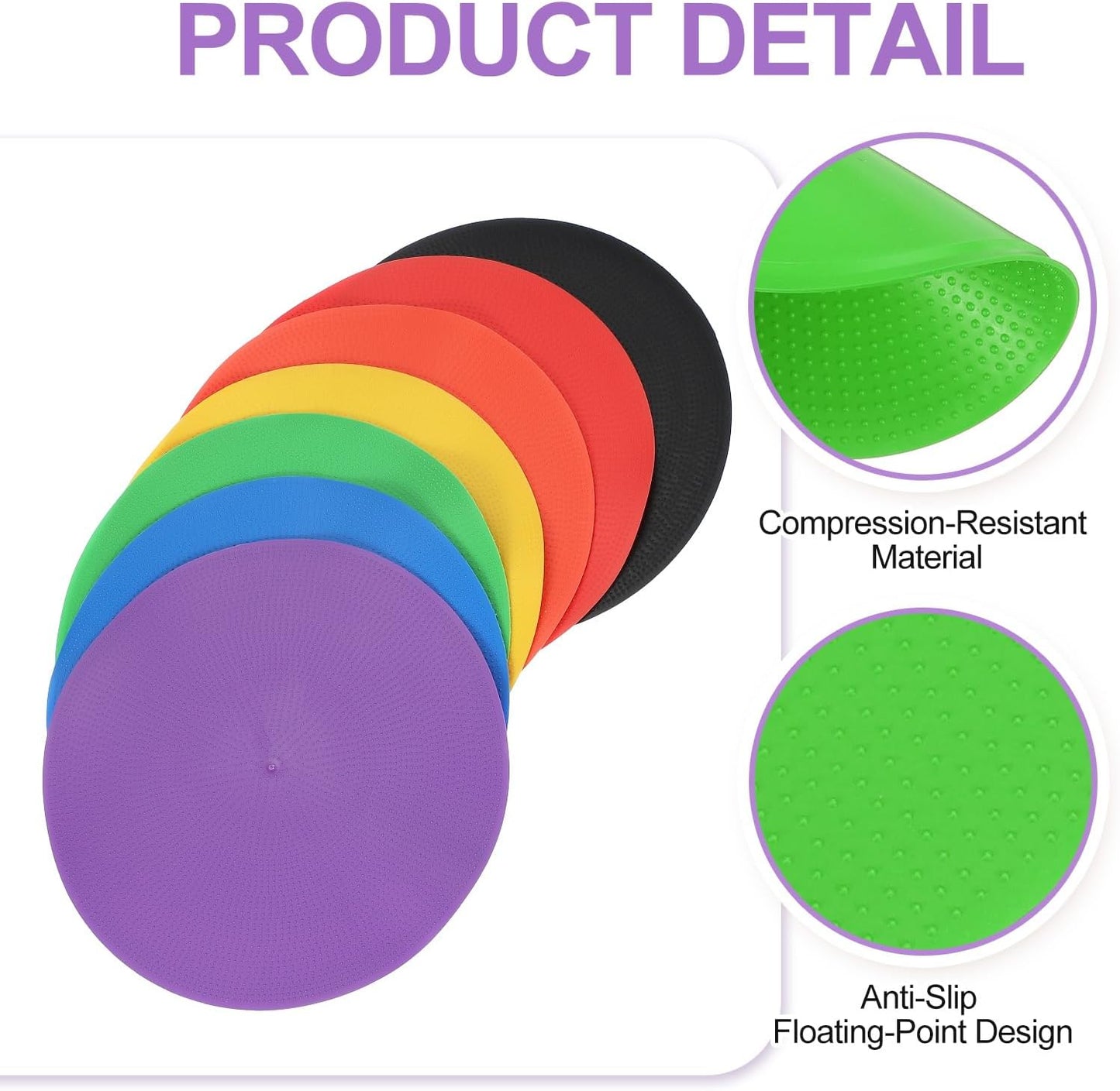 PATIKIL Spot Markers, Non-Slip Floor Dots Agility Markers Flat Field Cones Poly Dots for Gym PE Speed Training Dance Soccer Basketball Sports