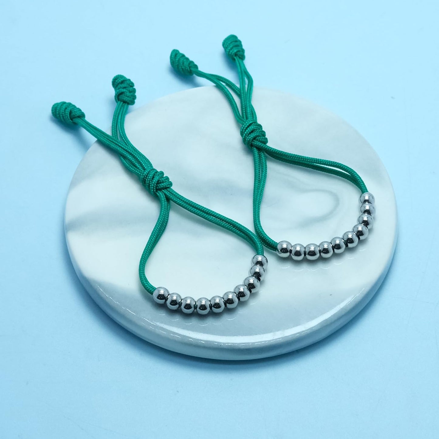 LAMIBEE Pack of 2 Golf Glove Bead Stroke Counter, 10 Stainless Steel Beads Score Counter for Gloves, Stroke Count Resizable Easy to Adjust Golf Round Scoring Tracker Accessory