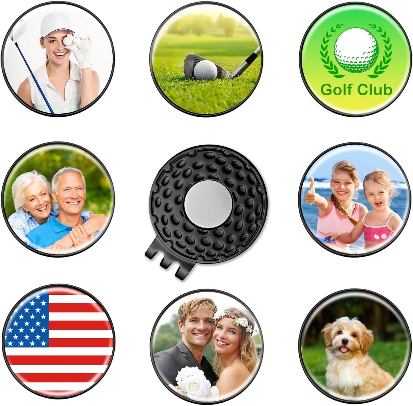 Custom Golf Ball Marker Hat Clip, 3Pack Personalized Magnetic Ball Marker, Golf Accessories for Men & Womens, Golf Gifts for Golfers