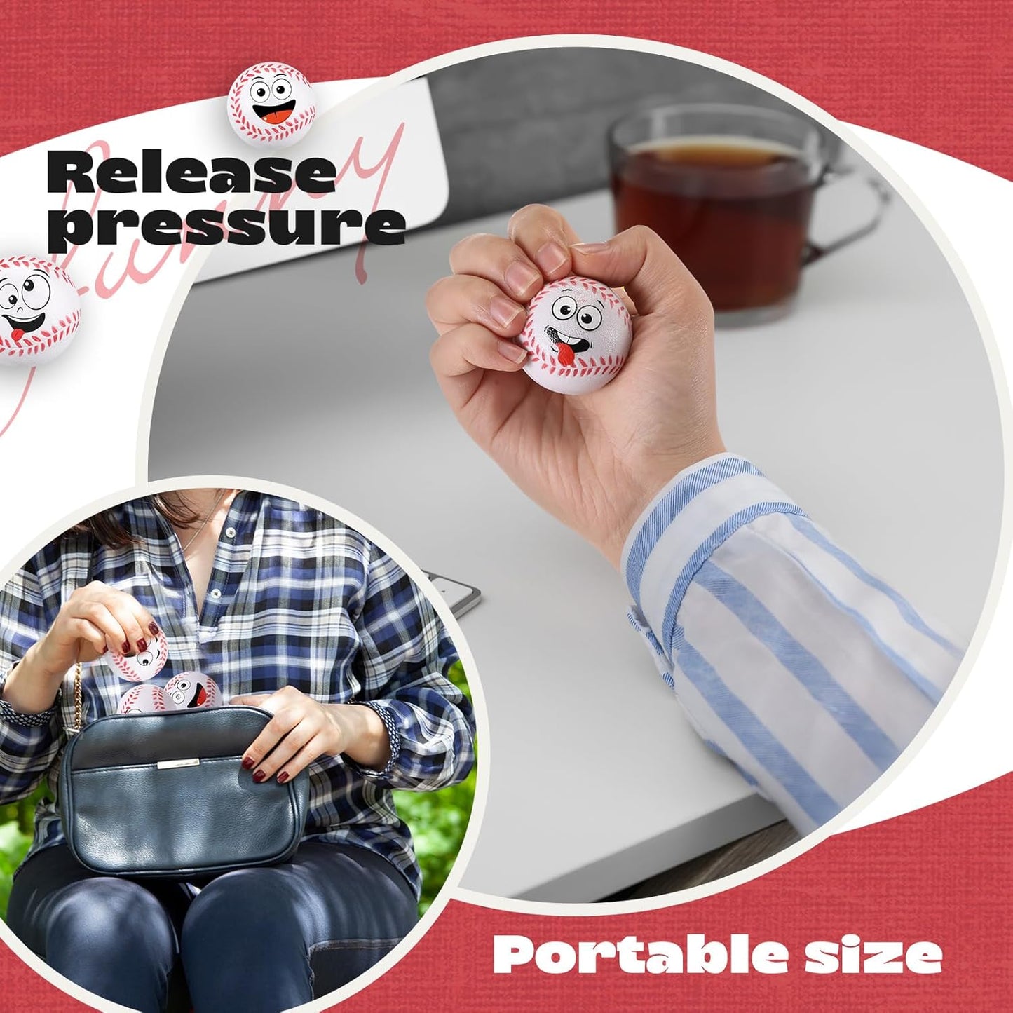 12 Pcs Mini Face Stress Balls for Boys Girls Sport Funny Face Squeeze Foam Balls for Stress and Anxiety Relief for Party Favors Birthday Gift Decoration(Baseball)