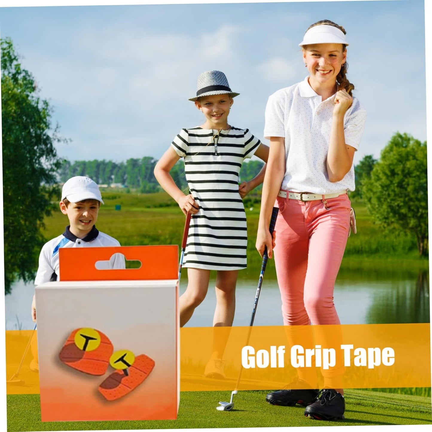Golf Grip Tape 1 Set Anti Slip Golf Grip Friction Stickers Silicone Golf Grip Training Aid Easy to Use Golf Grip Training Aid Portable Golf Alignment Stick Golf Grips Golf Grip Trainer for Golf Glove