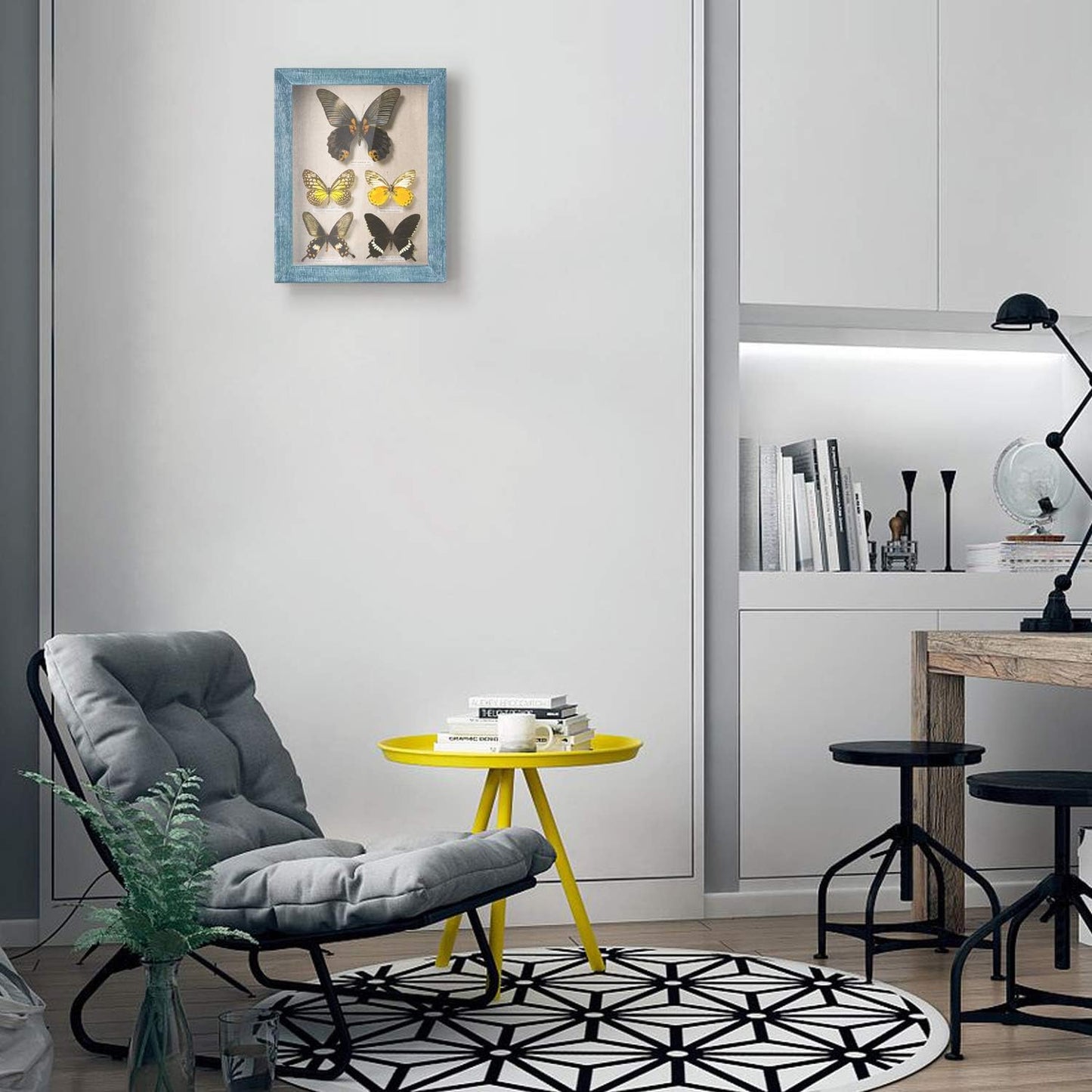 Love-KANKEI Shadow Box Frame 8x10 Shadow Box Display Case with Linen Back Memorabilia Awards Medals Photos Memory Box Gift Rustic Blue