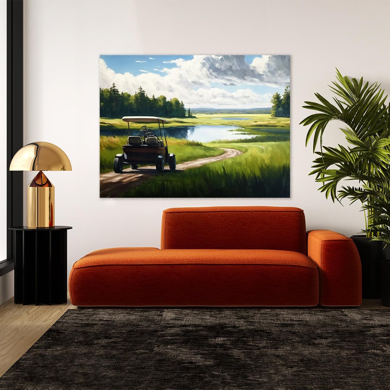Sense Canvas Golf Cart Fairway Landscape 23 Canvas Art - Home Decor Wall Art Print Poster Painting X-Large 48x36 / 0.75"