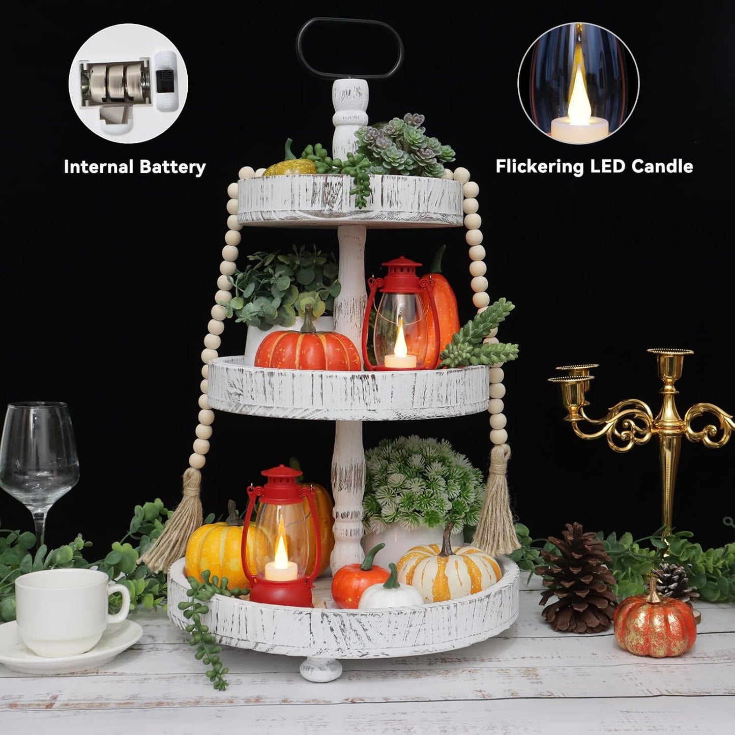 12Pcs Red Mini Lanterns for Centerpiece – Vintage Lantern Decor for Christmas, Halloween, Weddings & Western Party – Hanging Ornaments Bulk with Flicker LED Candle for Cowgirl, Camping Decor