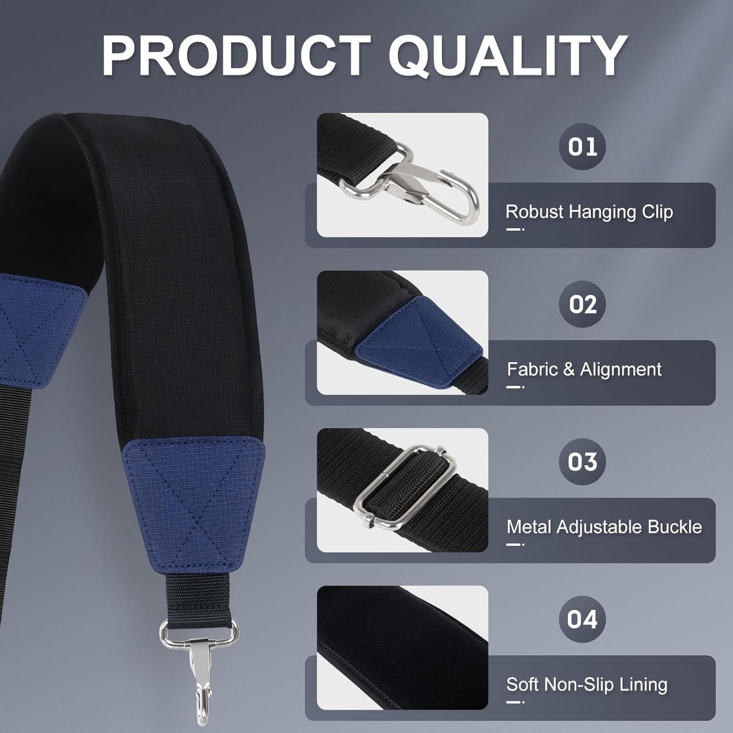 Golf Bag Shoulder Strap, Single Padded Adjustable Straps Universal Replacement