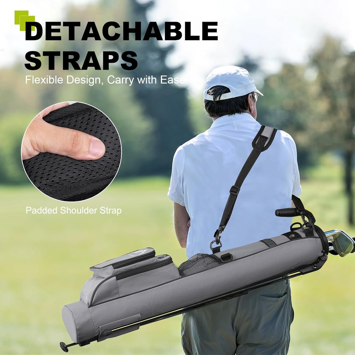 Golf Lightweight Stand Carry Bag– Easy to Carry and Durable Pitch n Putt Golf Bag for The Driving Range, Par 3 and Executive Courses–31.5 inches Tall