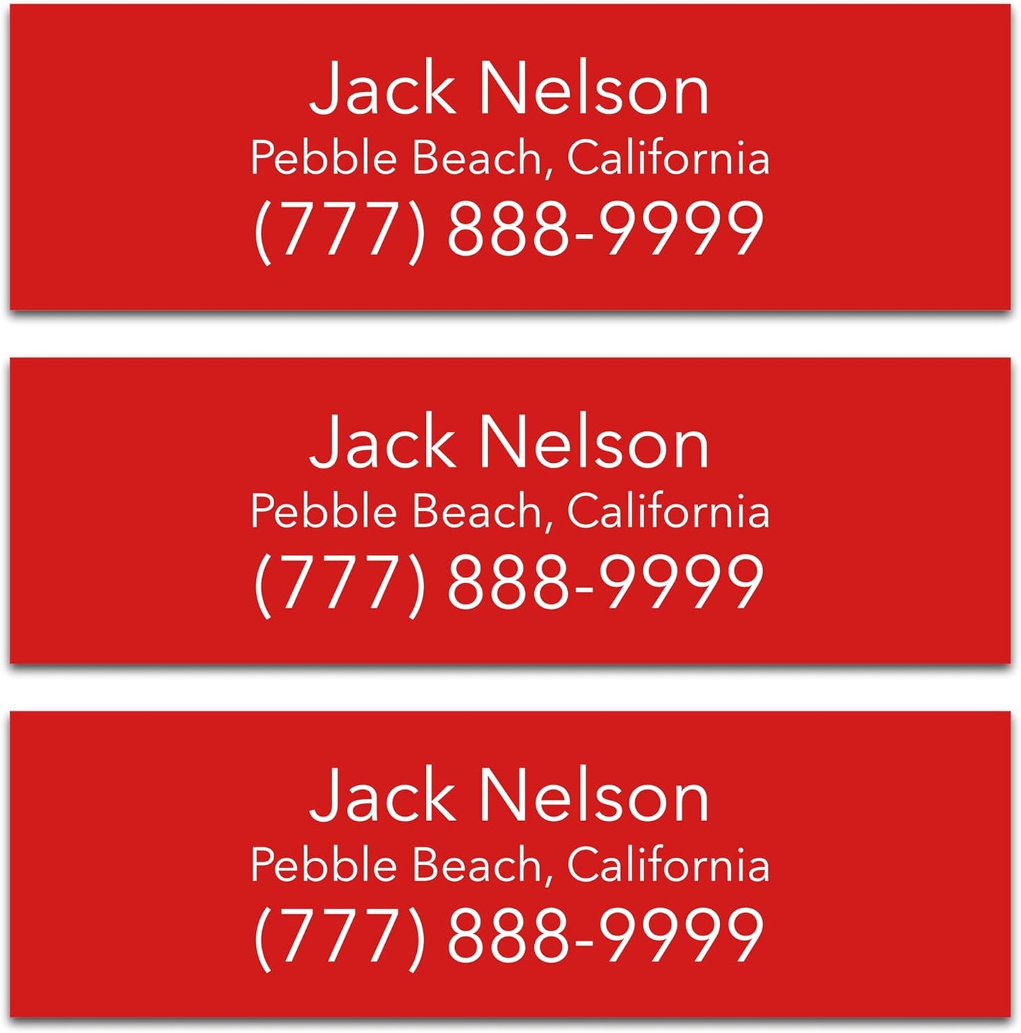 Personalized Golf Club Name Labels (30 Labels) - Custom Waterproof Name Stickers for Golf Clubs (Red with White Text)