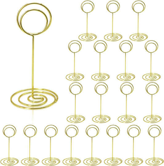 Table Number Holders 20Packs - 3.35 Inch Table Number Stands Place Card Holder for Wedding Party Graduation Reception Restaurant Home Photo Picture Office Memo (Gold, 3.35")