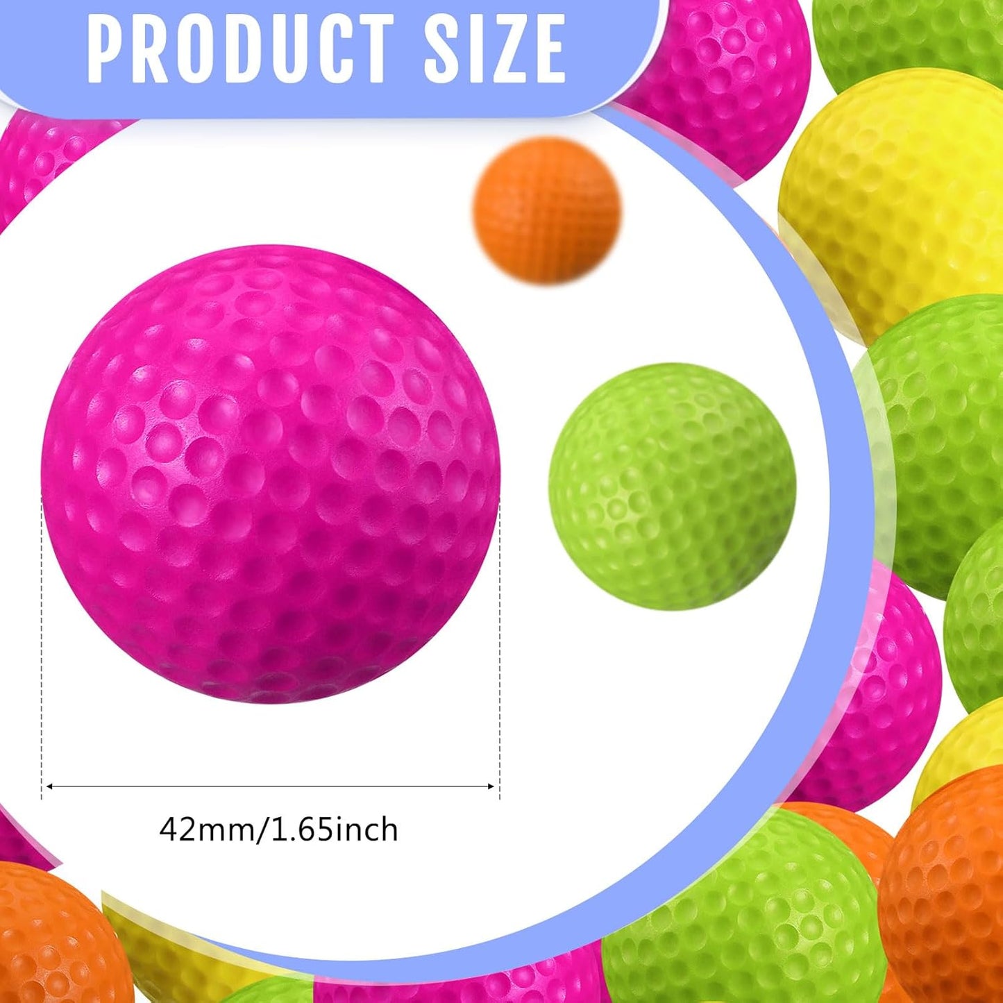 Junkin 24 Pcs Foam Golf Practice Balls Realistic Feel and Flight Training Sport Balls Elastic Soft Foam Golf Balls for Indoor or Outdoor Backyard Training