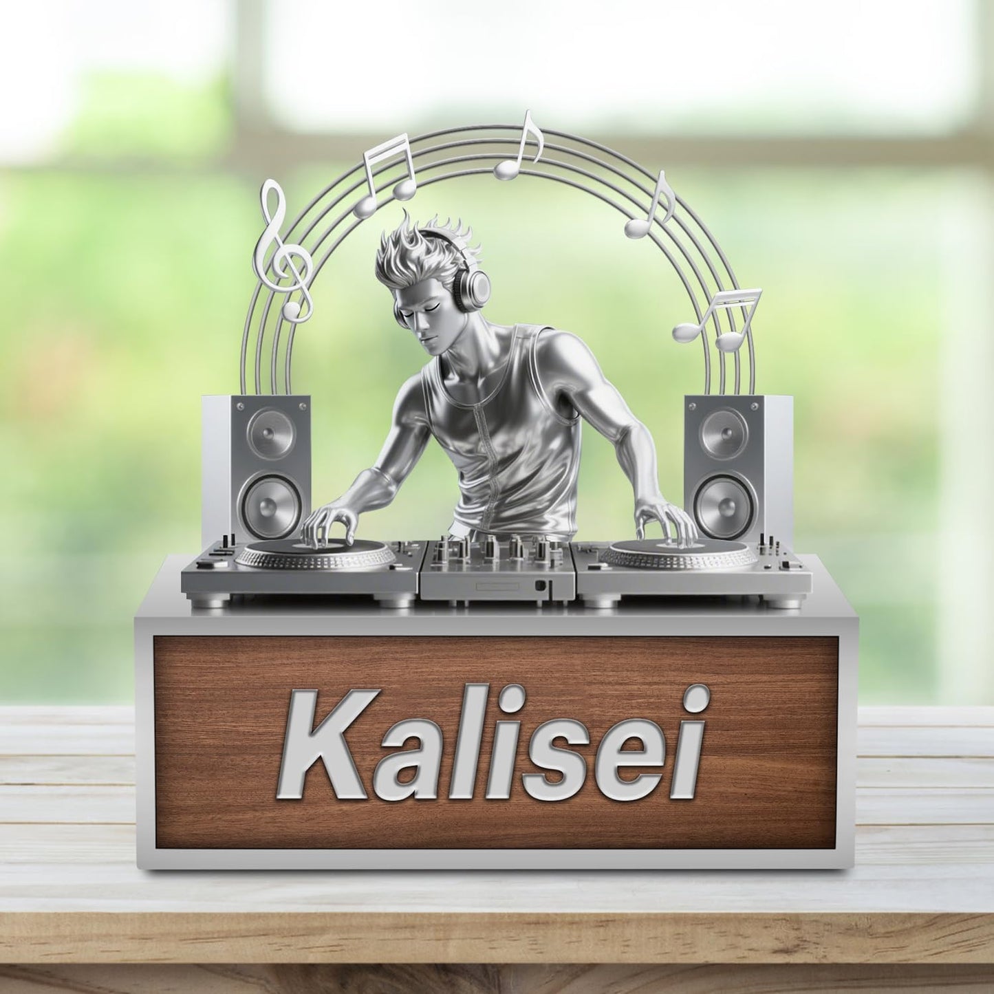 Custom DJ Name Desk Sign Personalized Acrylic DJ Desk Ornament Music Studio Decor Plaque Disc Player Hip-hop Singer Figurine Trinket Music Lovers Gift for Men Women