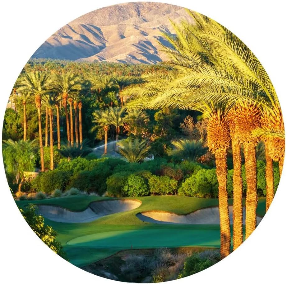 Palm Trees with Golf Course Canvas Wall Art for Living Room Bedroom Bathroom Home Decorations Coachella Valley Mountain Picture Wall Decor Prints Modern Framed Artwork Ready to Hang(24''H x 36''W)