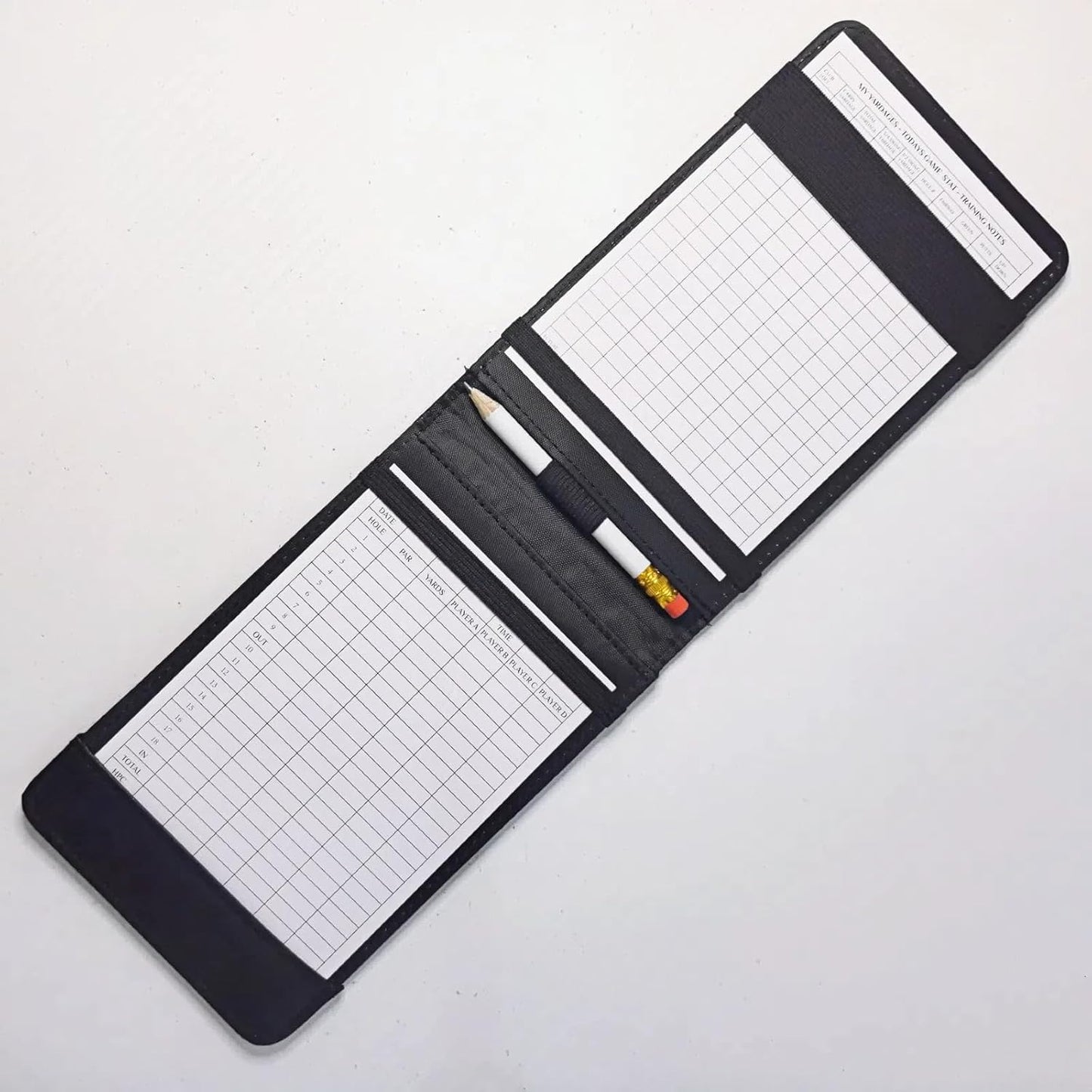 Golf Scorecard Holder (6 Colors - Premium Vegan Leather) | Yardage Book (4-Pack, Waterproof Stone Paper) | Scorecards (20-Pack White Cardstock) – Idea Gift for Golfers