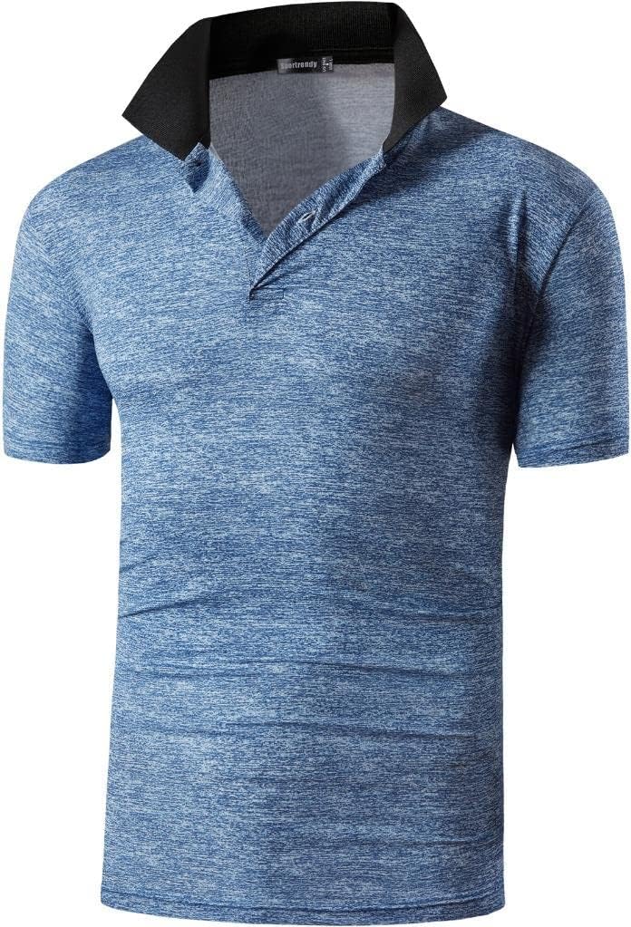 jeansian Men's Sport Outdoor Quick Dry Fit Short Sleeves Polo Tee Shirt Tshirt T-Shirt Tops Golf Tennis Bowling LSL195