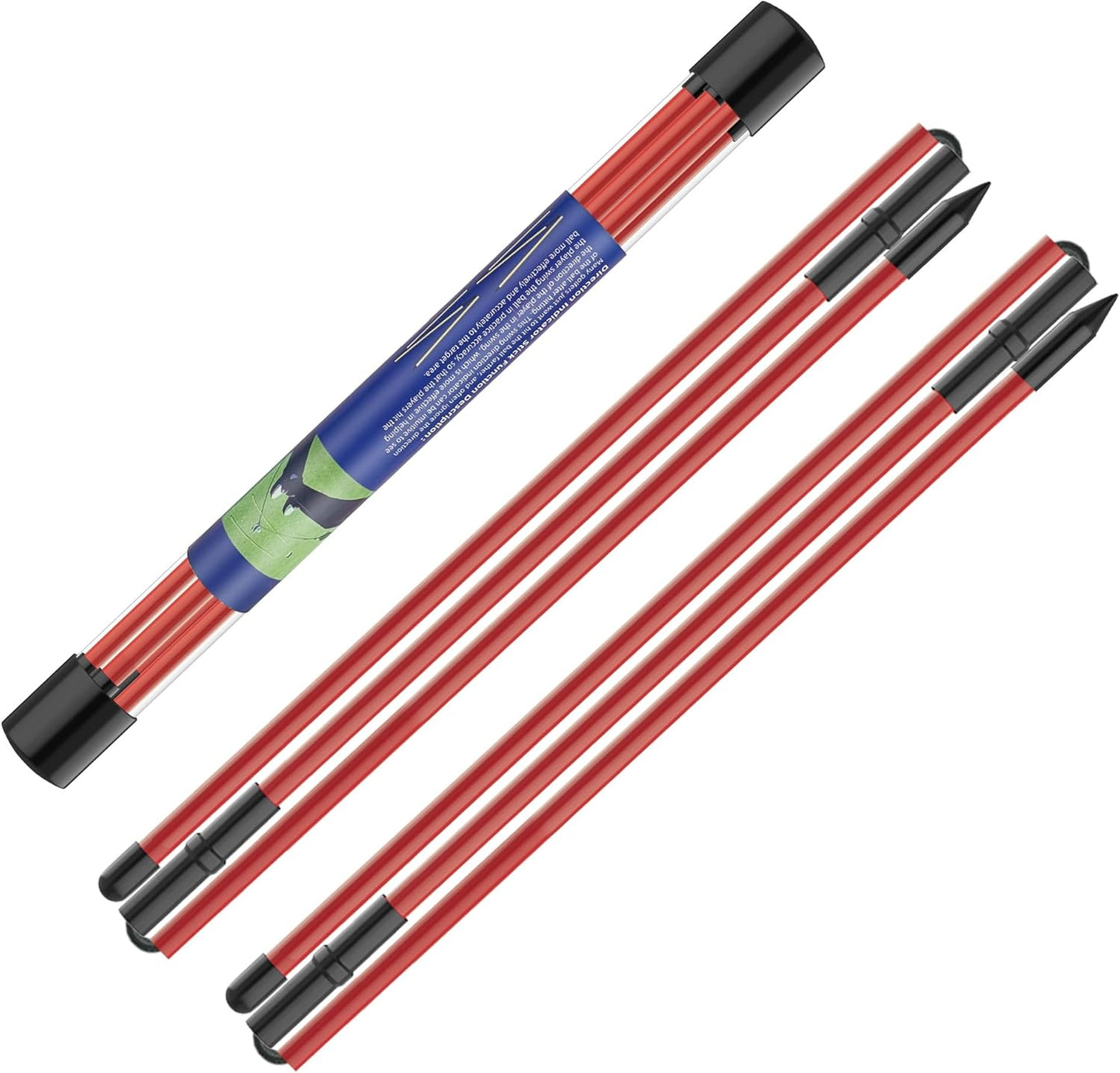 Kulamait 2 Pack Golf Alignment Sticks,Collapsible Golf Alignment Rods 48" Golf Practice Sticks Golf Training Aid for Aiming,Putting,Golf Training Sticks with Clear Tube Case